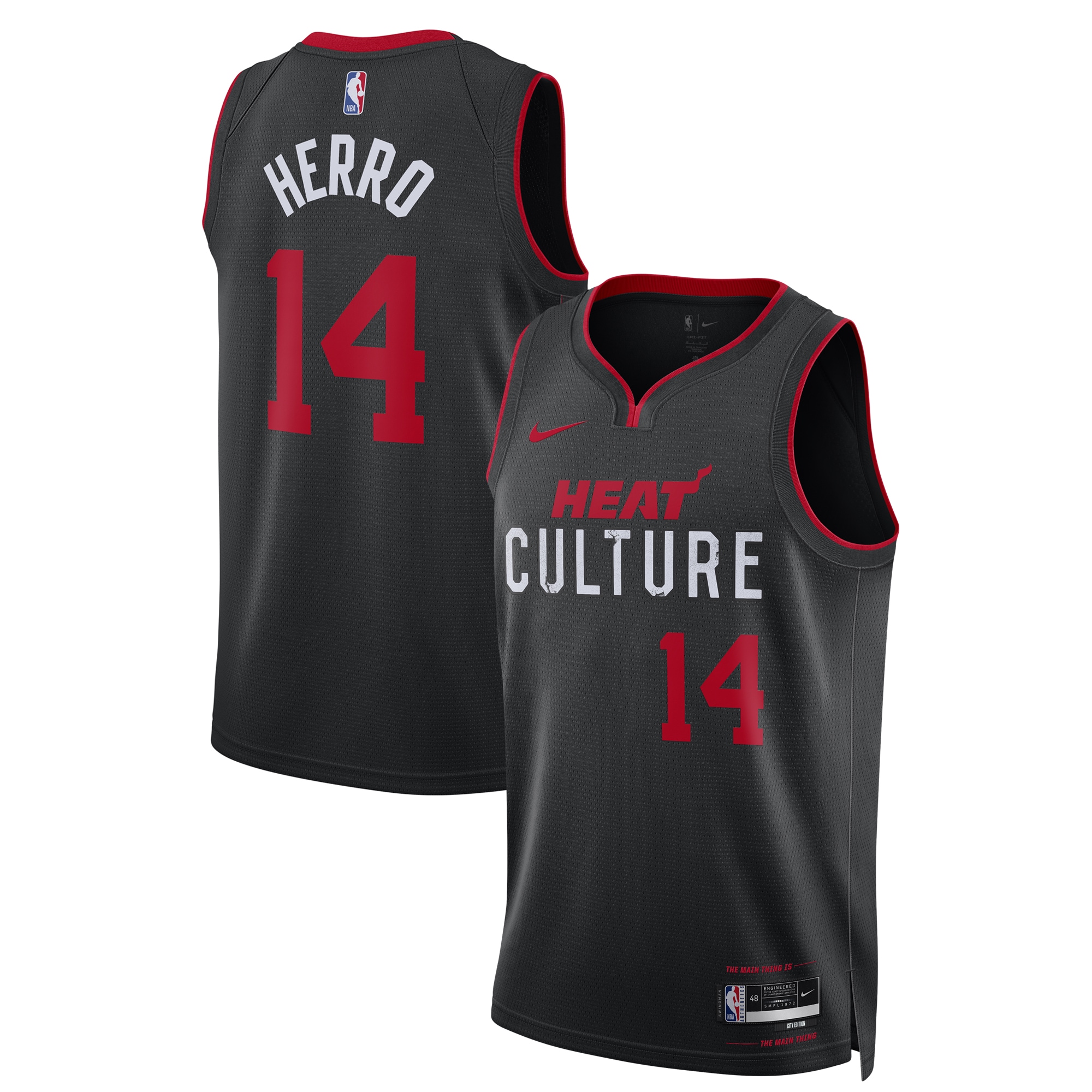 Unisex Miami Heat Tyler Herro  Black 2023/24 Swingman Jersey - City Edition