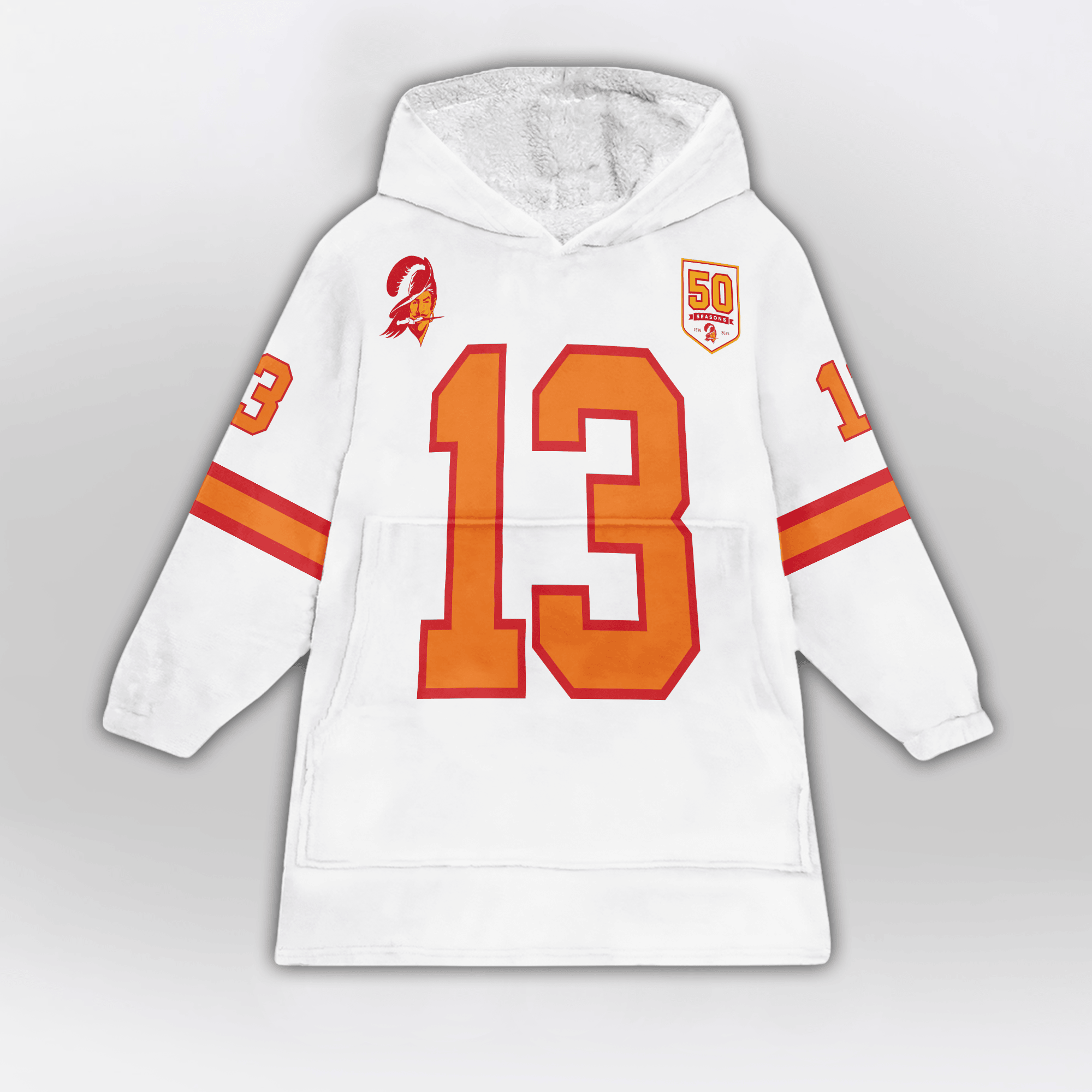 Kid M.E 13 Tampa Bay Football 50th Season Game Unisex Blanket Hoodie