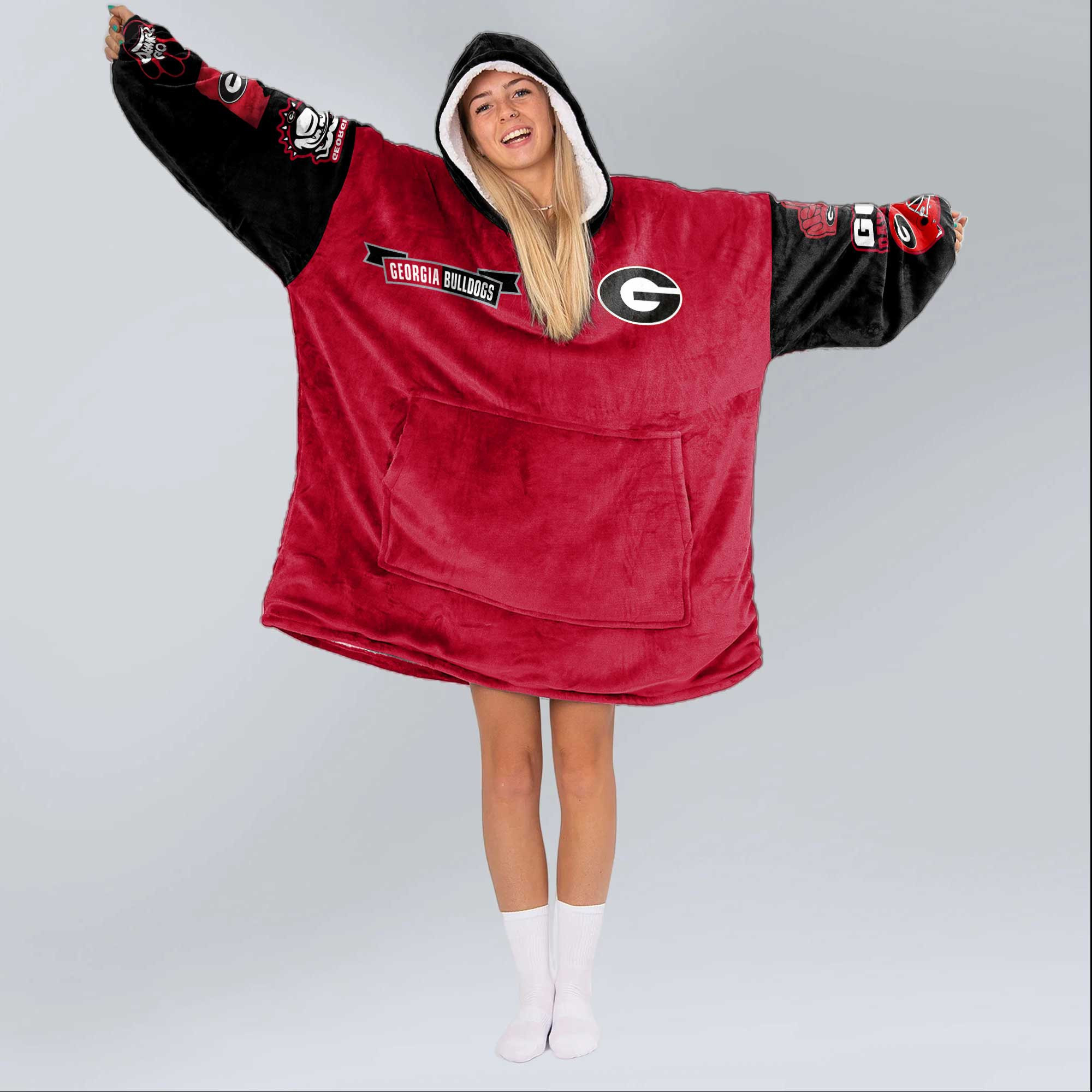 Adult Georgia Football Unisex Blanket Hoodie