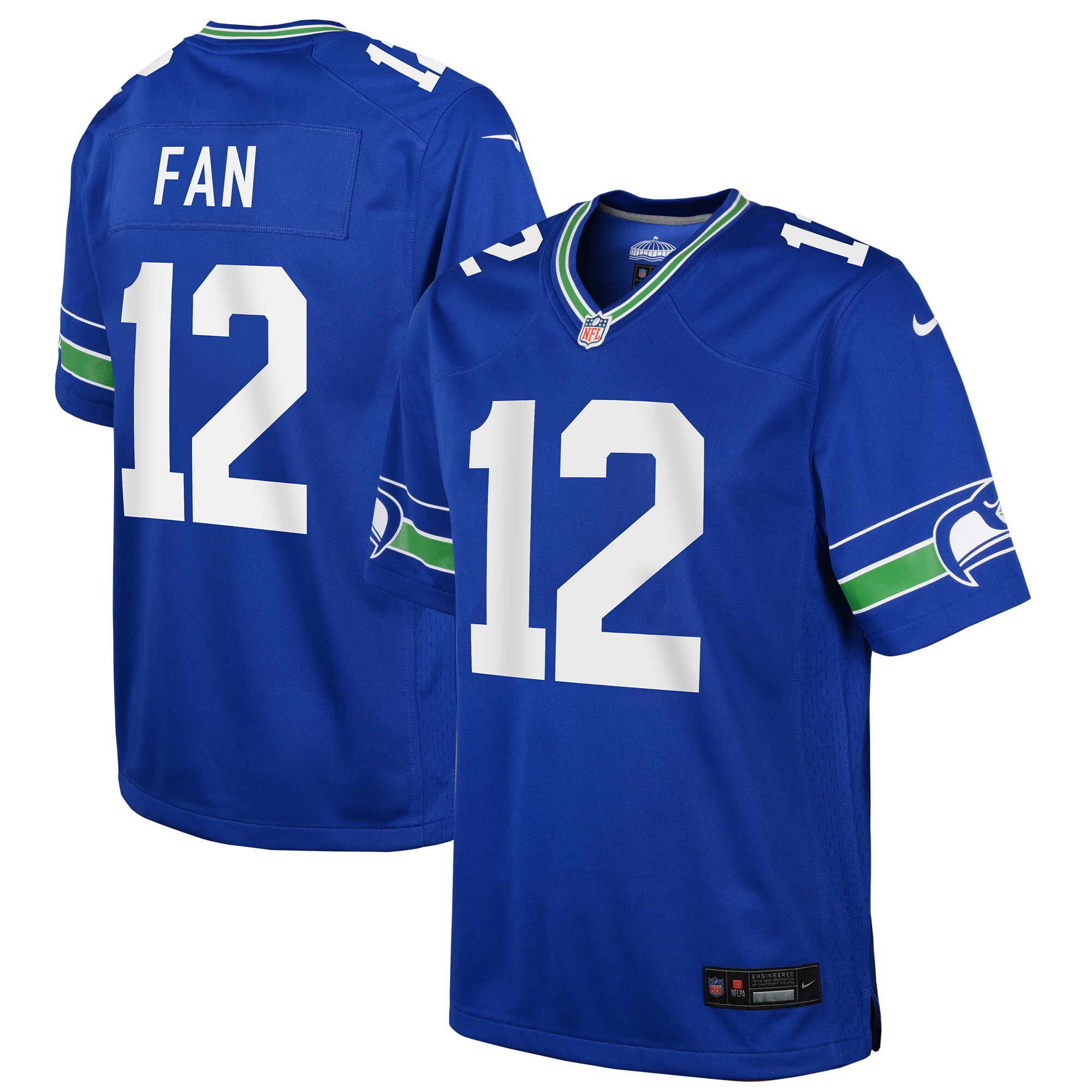12s Seattle Seahawks  Youth Throwback Player Game Jersey - Royal