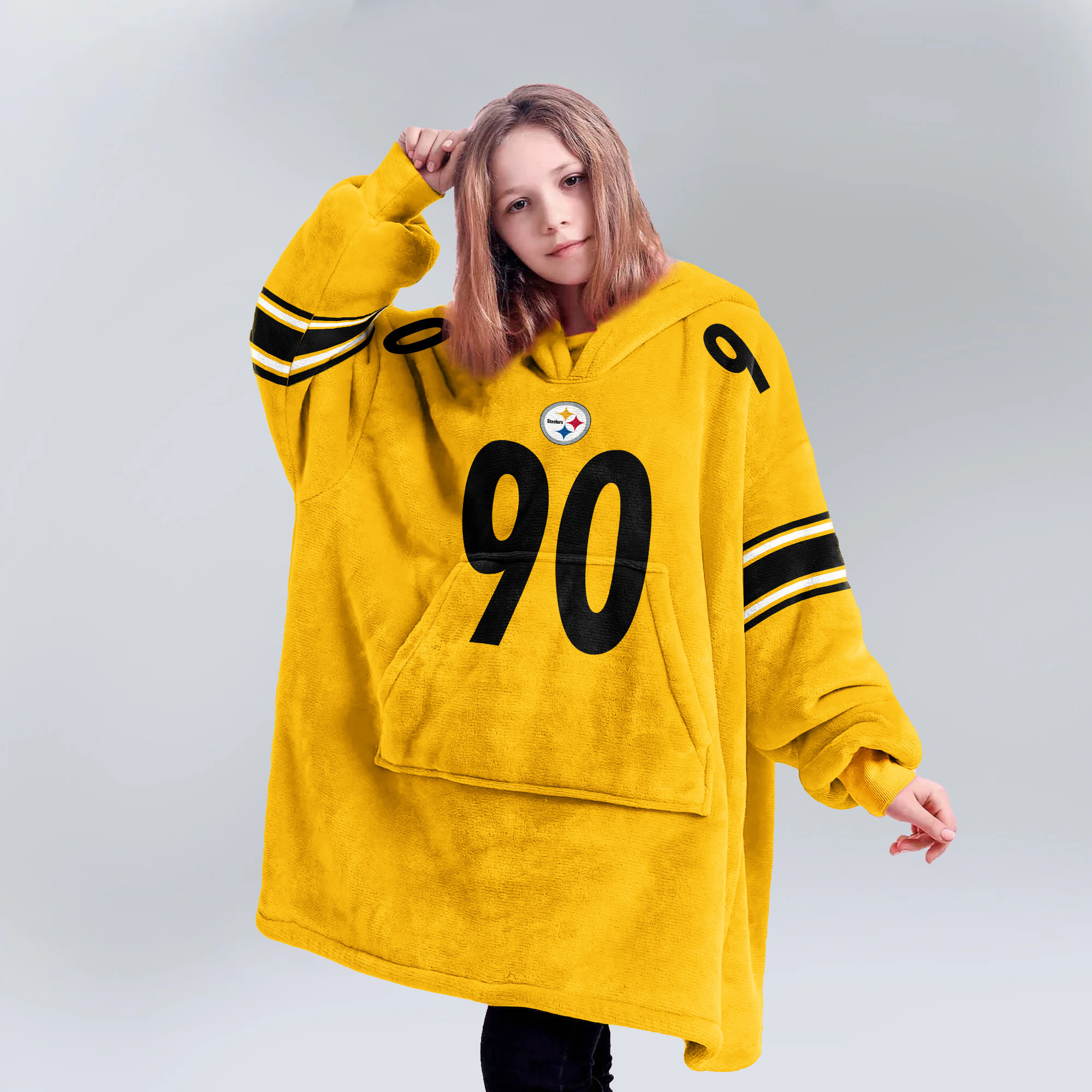 Adult T.J.W 90 Pittsburgh Football Unisex Blanket Hoodie