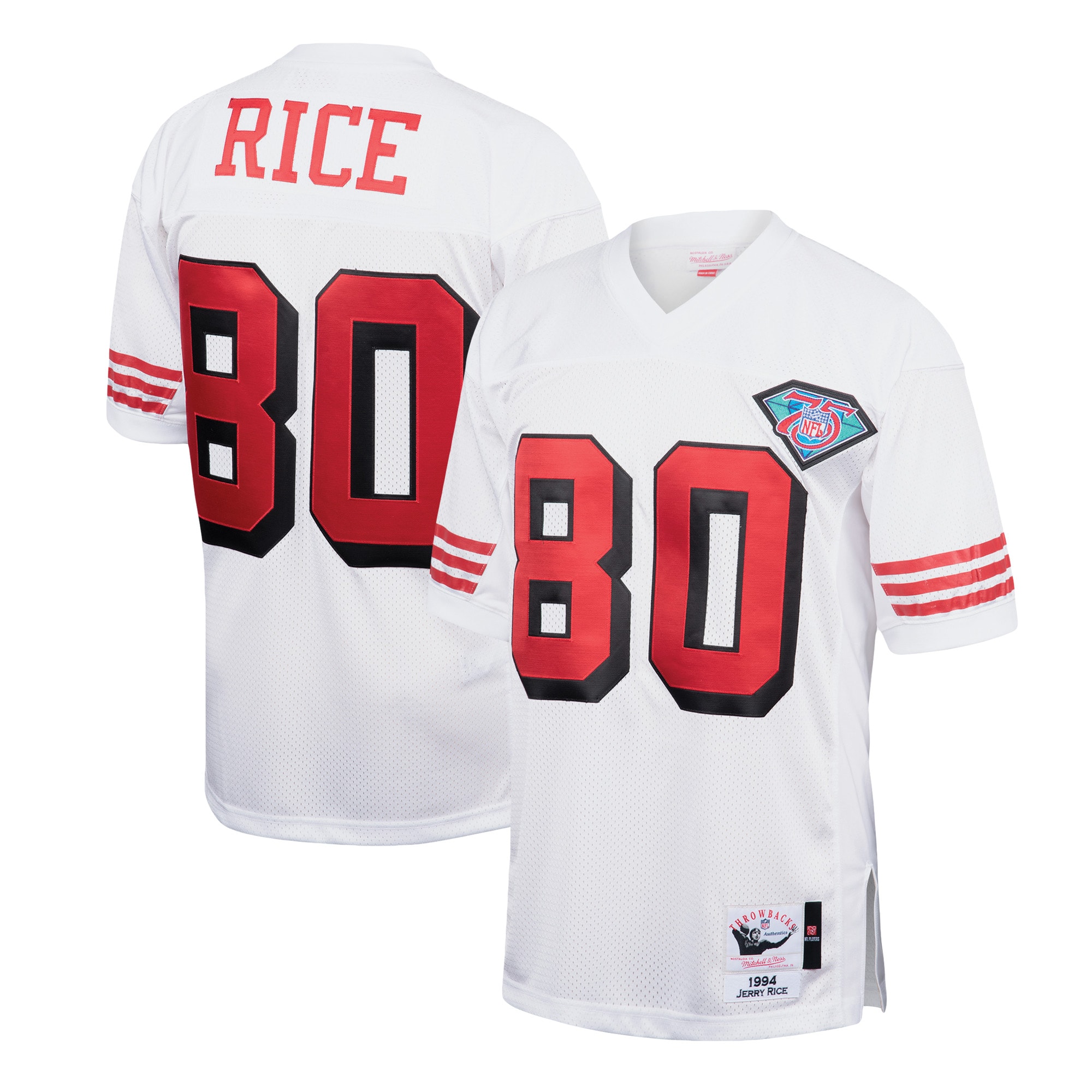 Jerry Rice San Francisco 49ers  1994 Authentic Throwback Retired Player Jersey - White