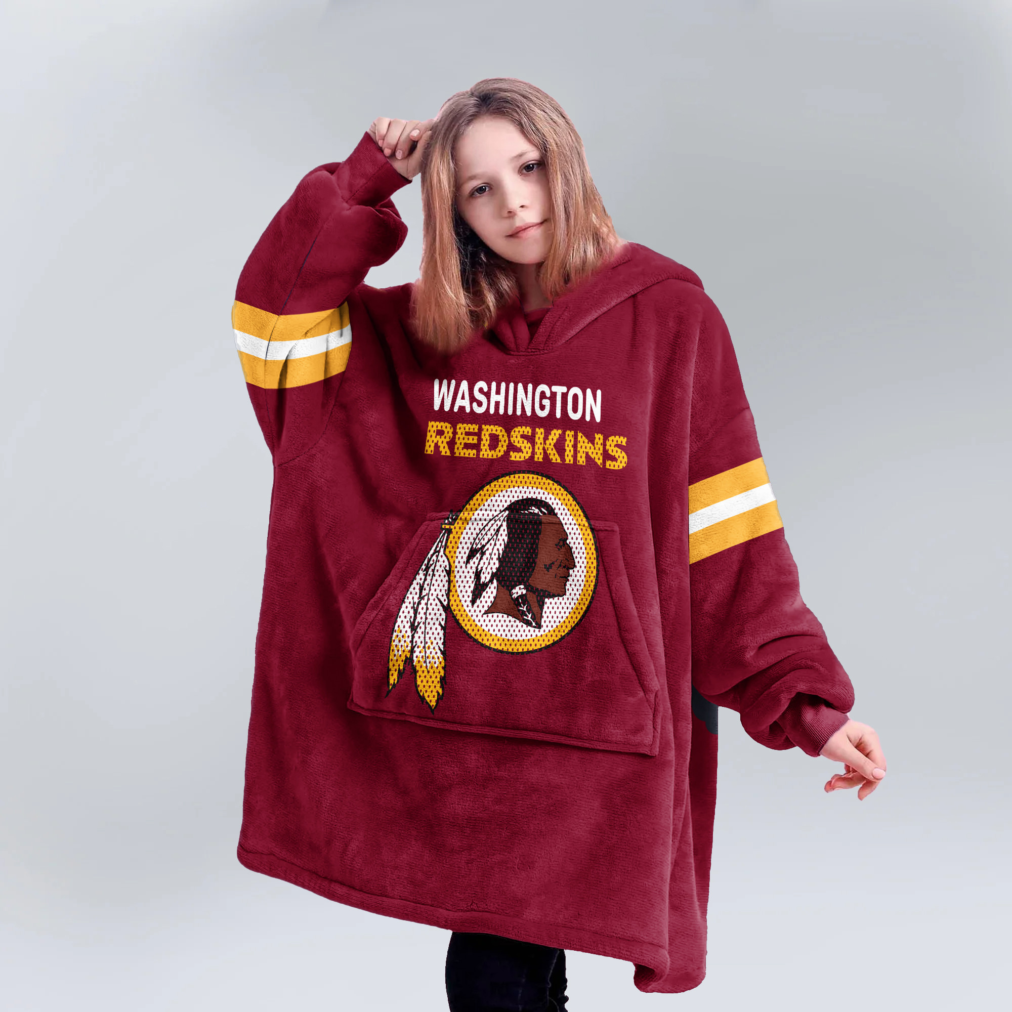 Adult 5 Washington Football Unisex Blanket Hoodie