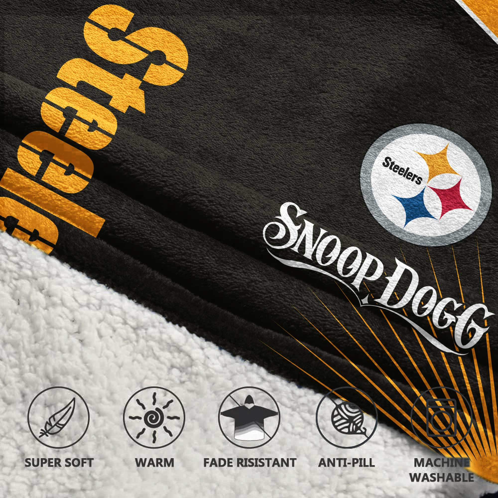 Adult S.D Pittsburgh Football Unisex Blanket Hoodie