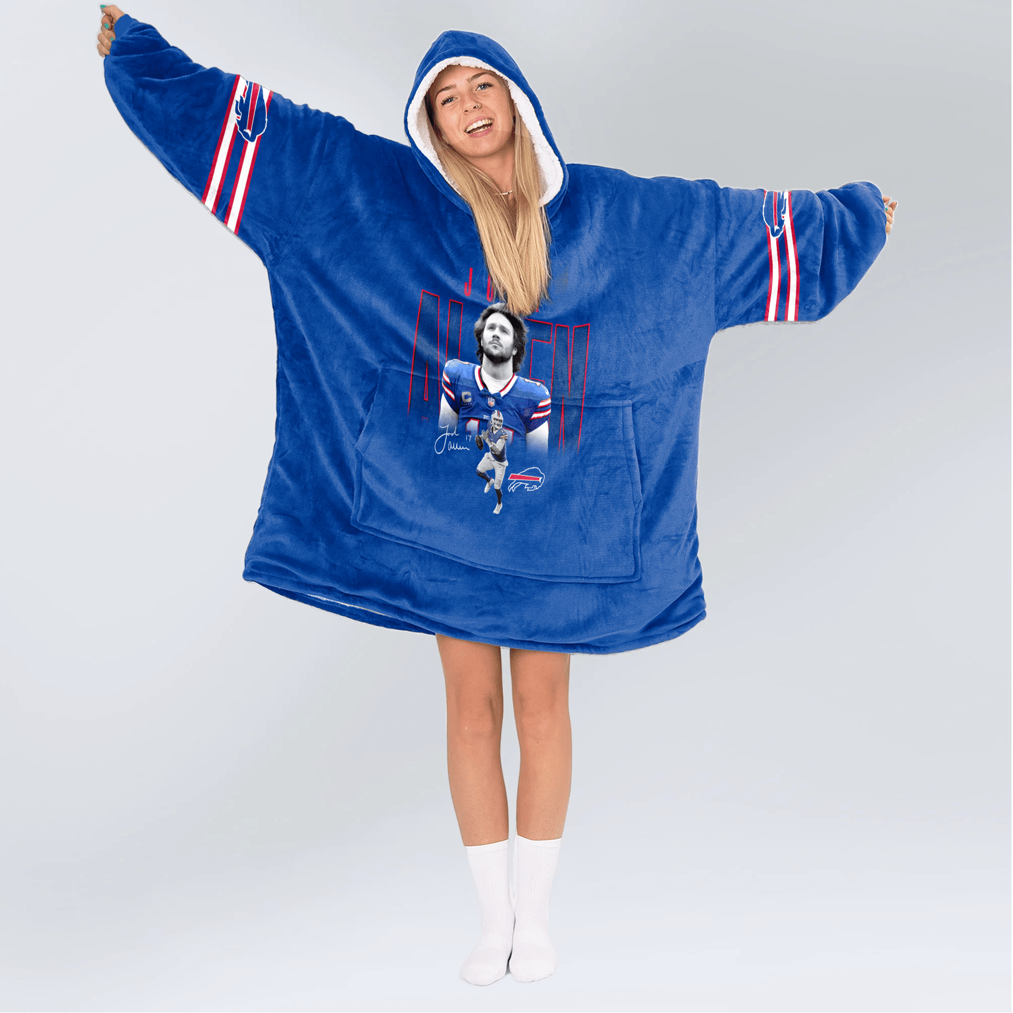 Adult J.A 17 Buffalo Football Unisex Blanket Hoodie