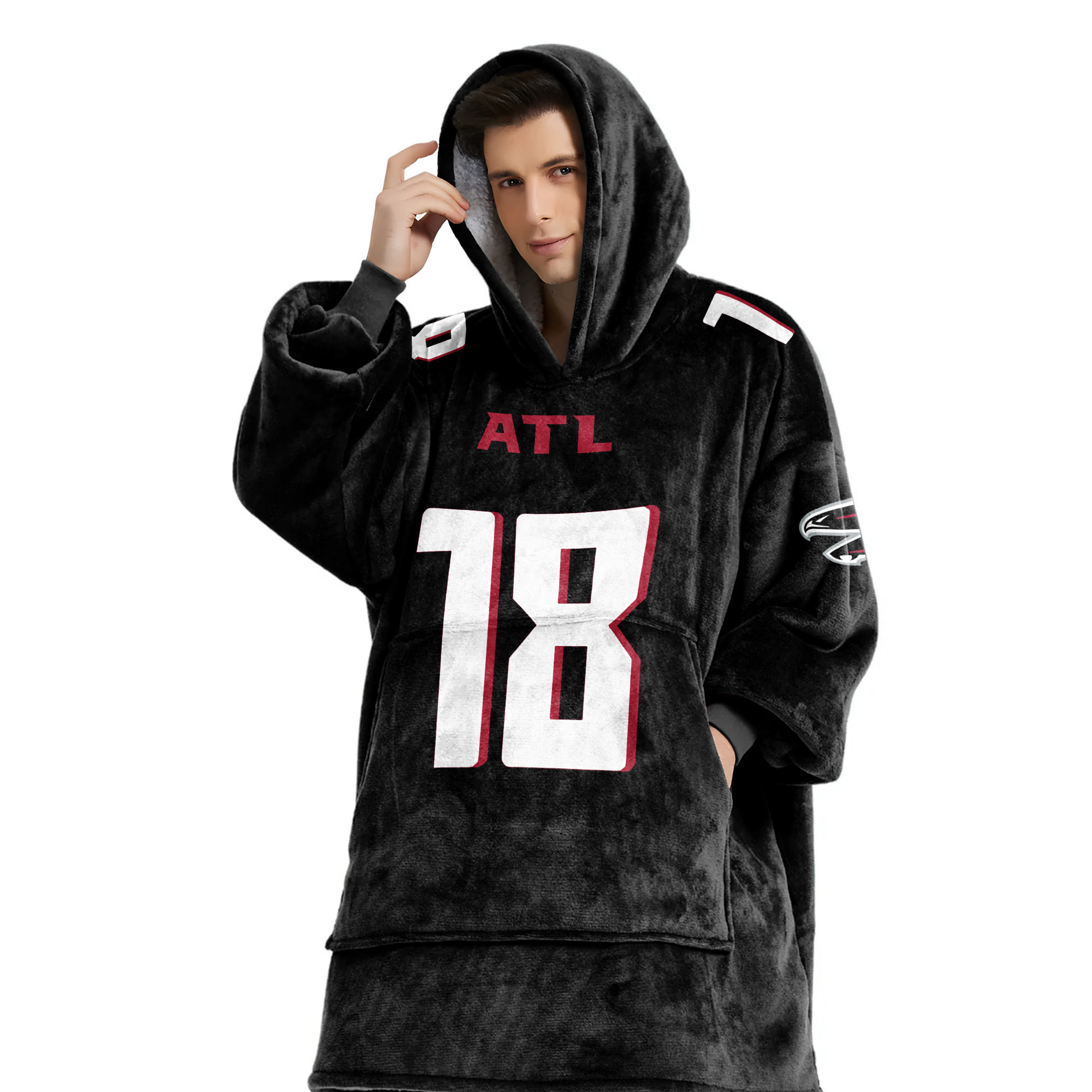 Adult K.C 18 Atlanta Football Unisex Blanket Hoodie