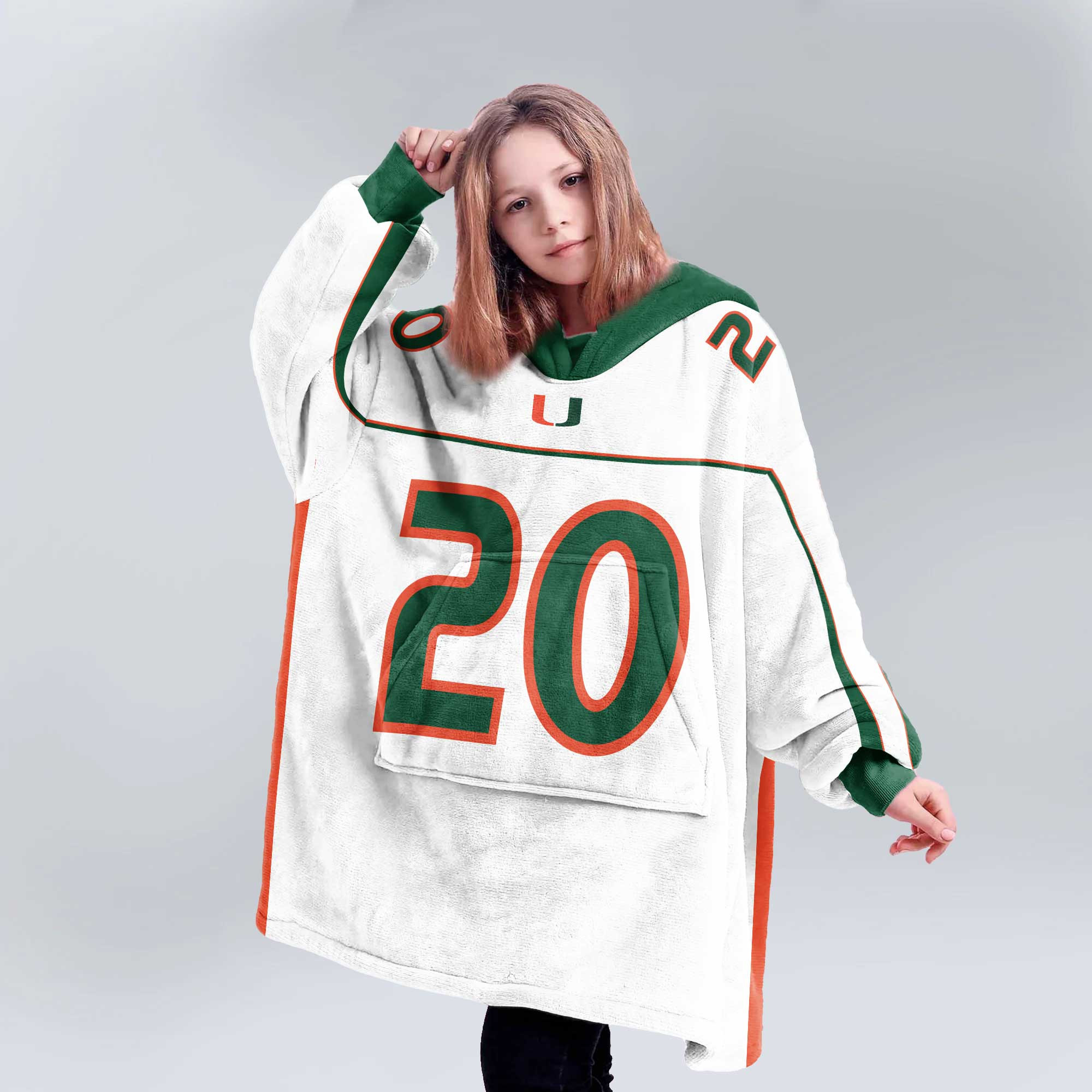 Kid 20 Miami Football Unisex Blanket Hoodie