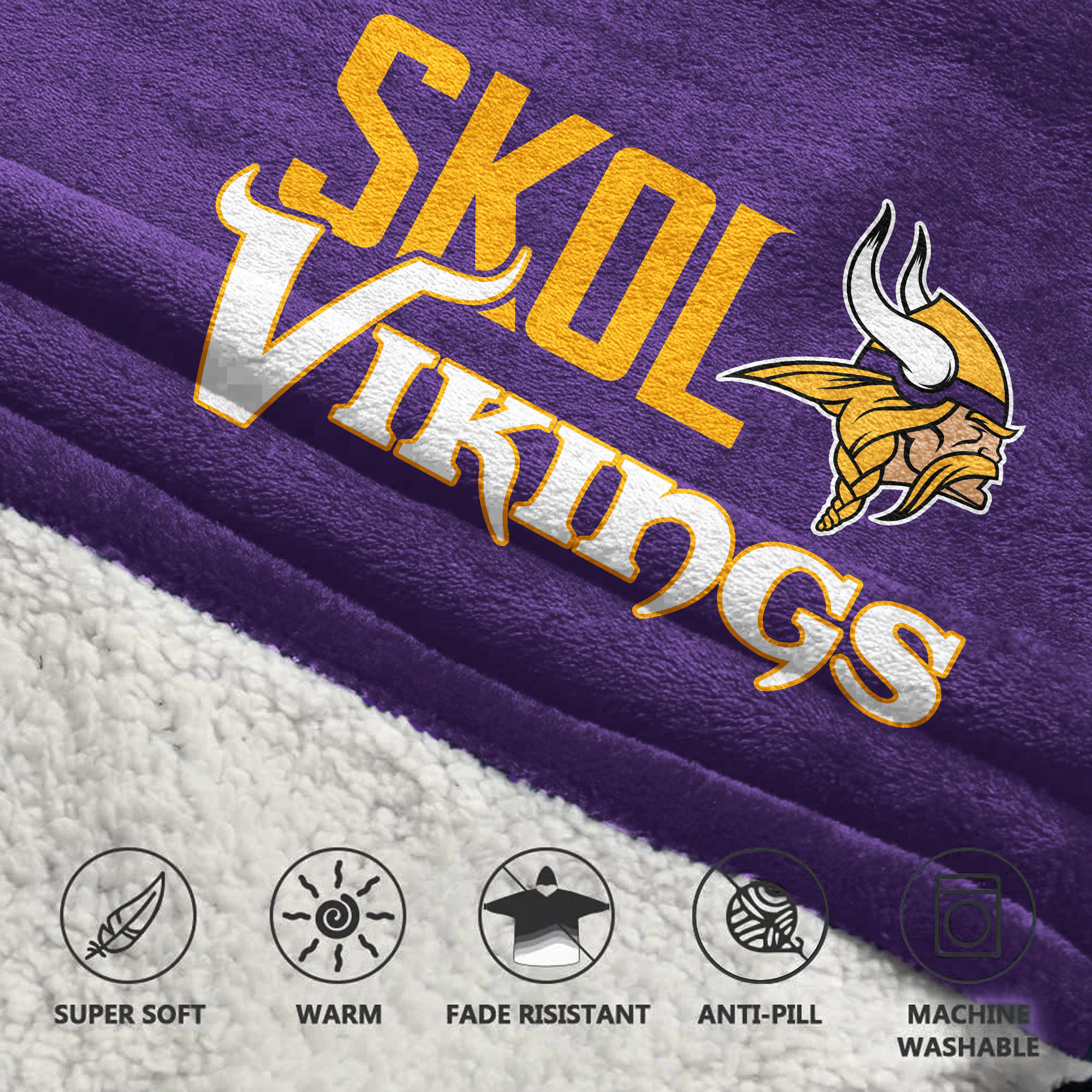 Adult Skol JJ 18 Minnesota Football Unisex Blanket Hoodie