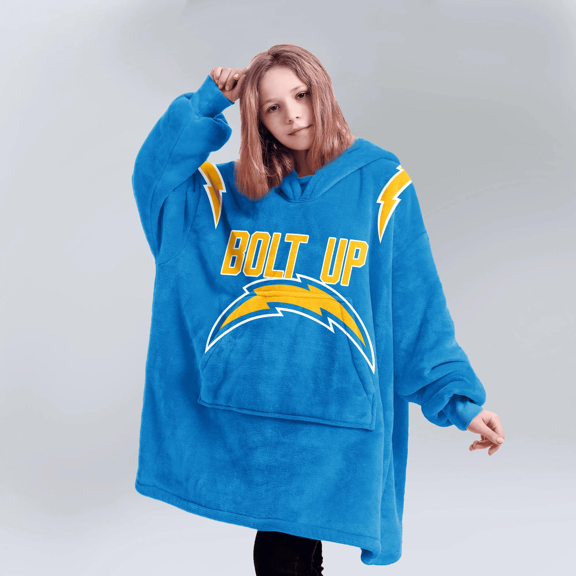 Kid Bolt Up 10 Los Angeles Football Unisex Blanket Hoodie