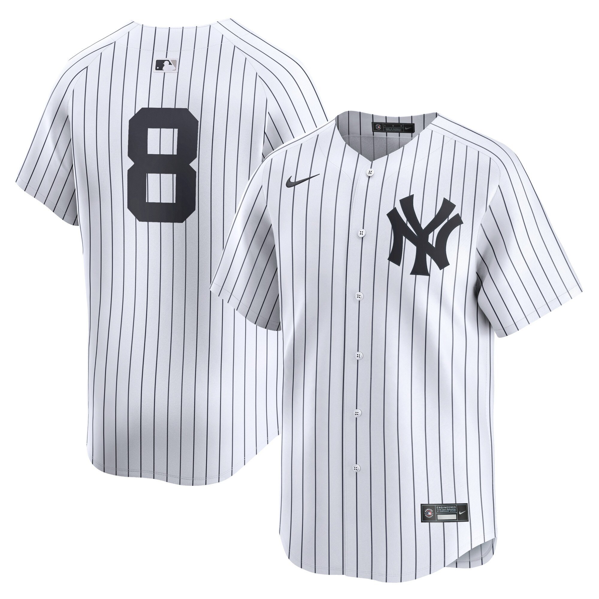 Men's New York Yankees #8 Yogi Berra  White Home Limited Player Jersey