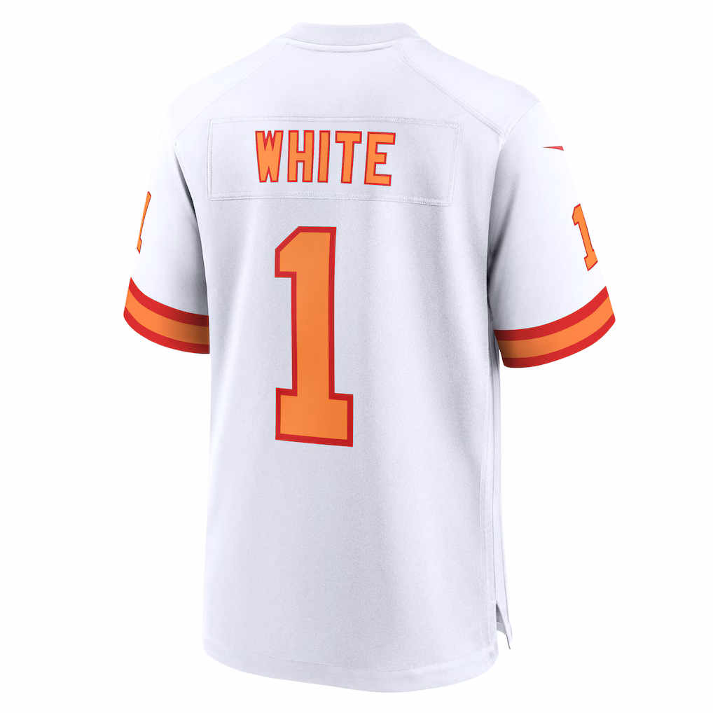 Rachaad White #1 '76 Tampa Bay Buccaneers 50th Season Game Jersey - White