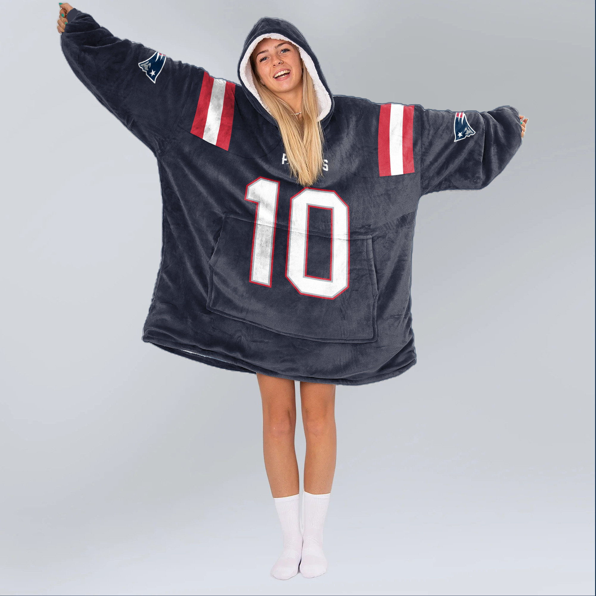 10 New England Football Unisex Blanket Hoodie