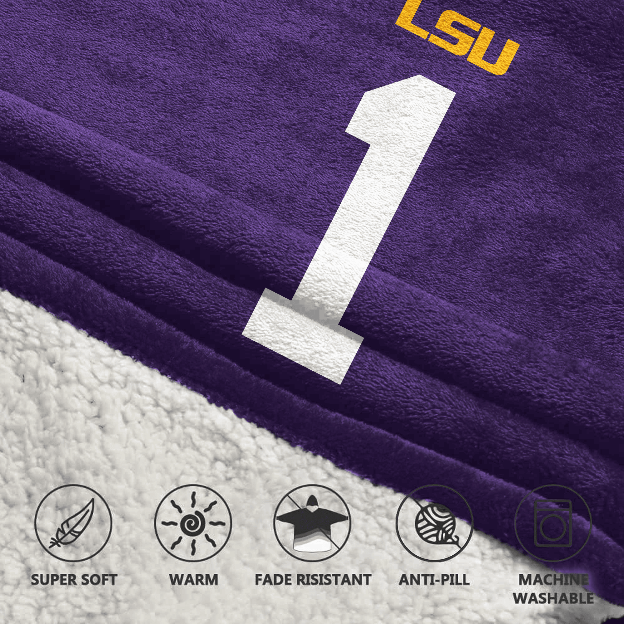 Adult J.C 1 LSU Football Unisex Blanket Hoodie
