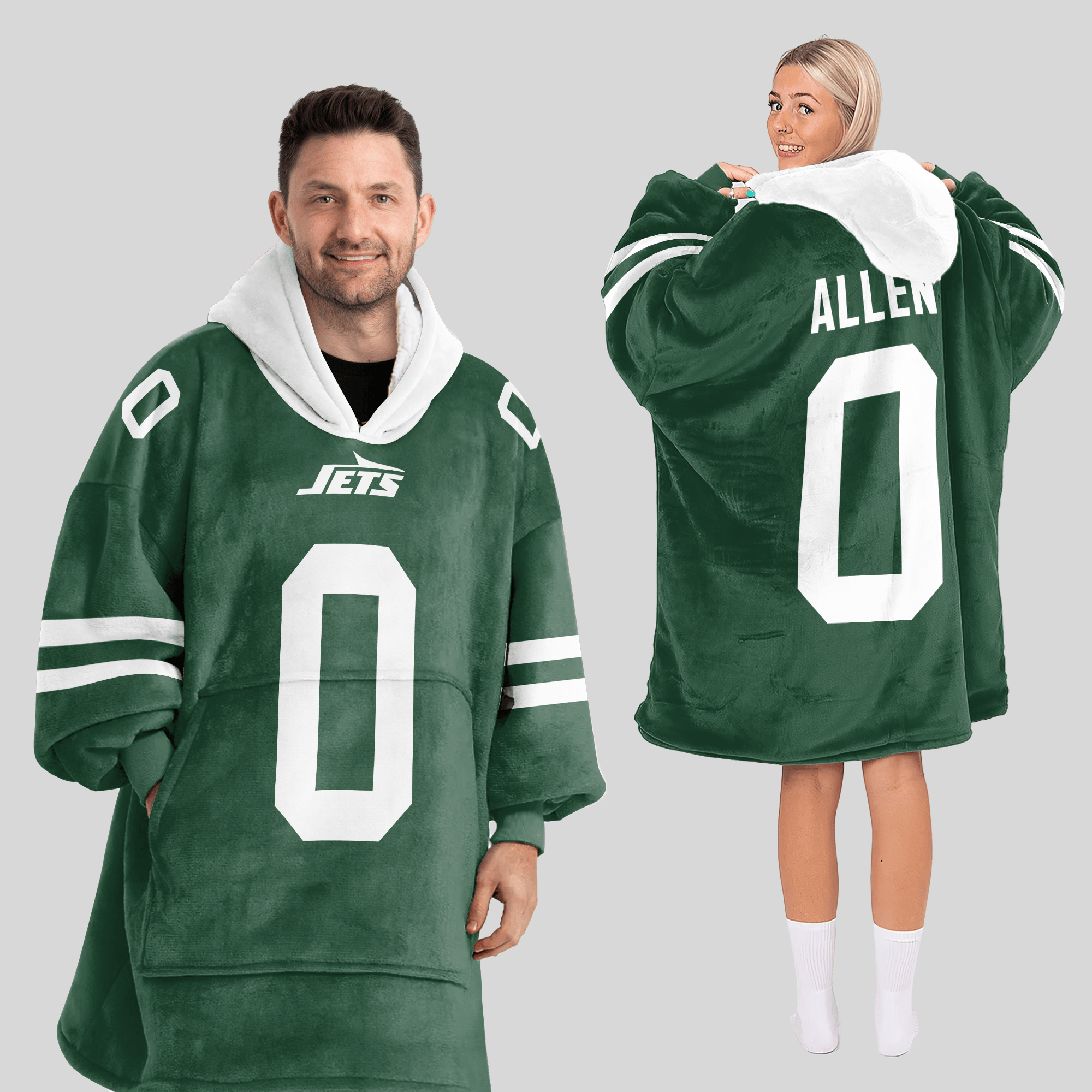 Adult B.A 0 New York J Football Unisex Blanket Hoodie