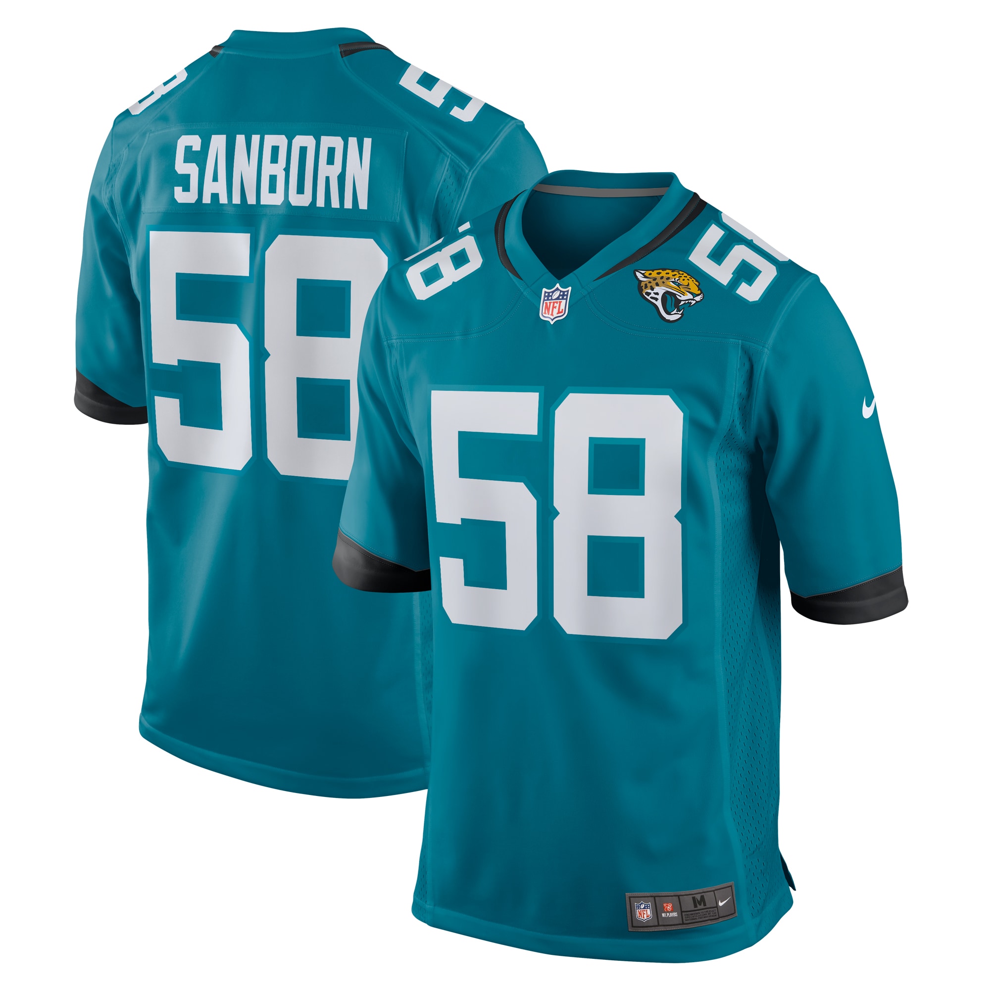 Garrison Sanborn Jacksonville Jaguars  Home Game Player Jersey - Teal