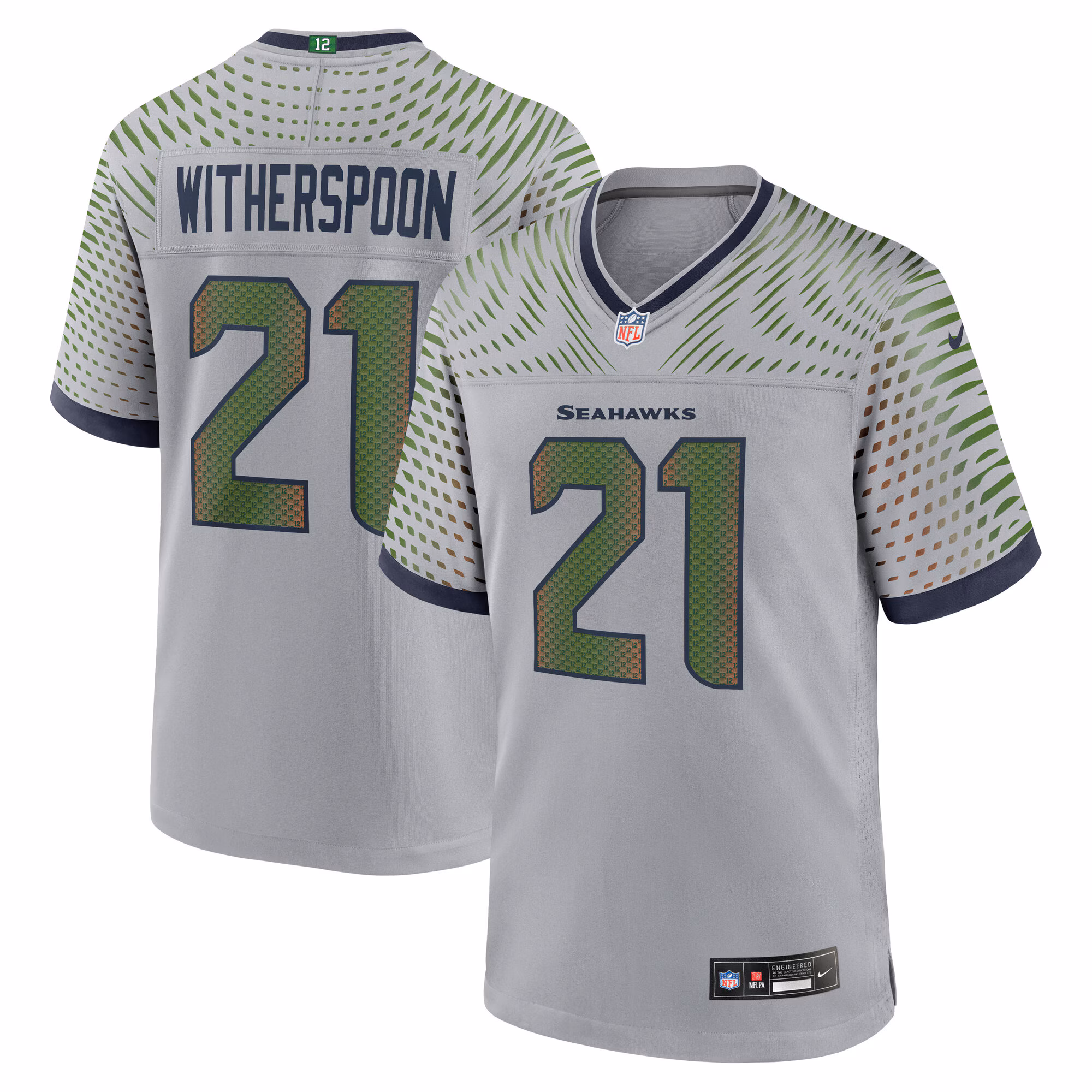Devon Witherspoon #21 Seattle Seahawks 2025 Rivalries Collection Game Jersey - Wolf Gray