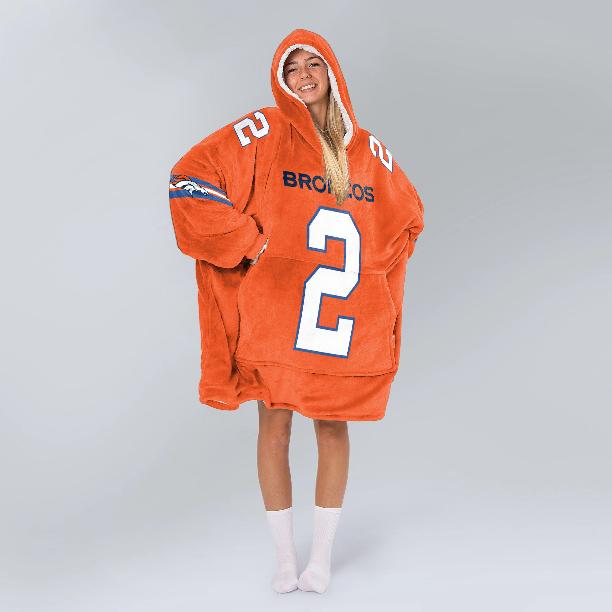 Adult S. II 2 Denver Football Unisex Blanket Hoodie