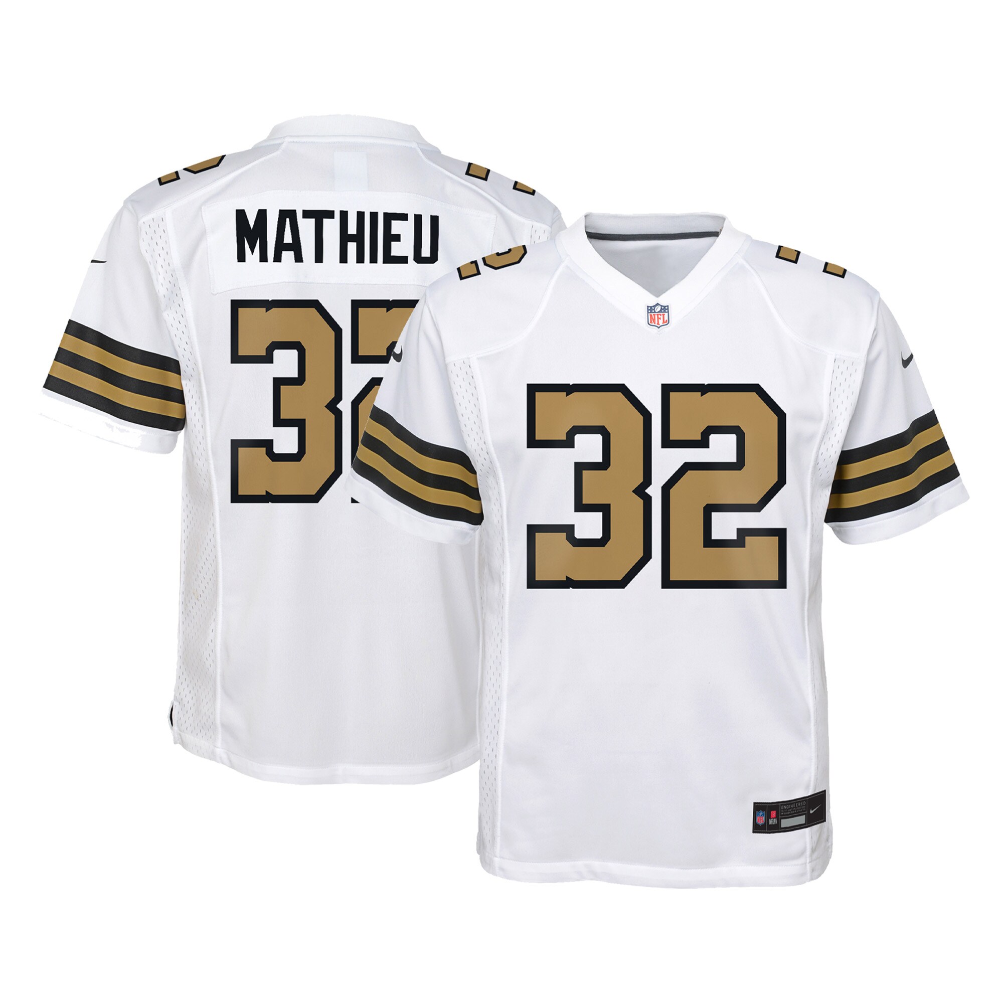 Tyrann Mathieu New Orleans Saints  Youth Team Game Jersey - White