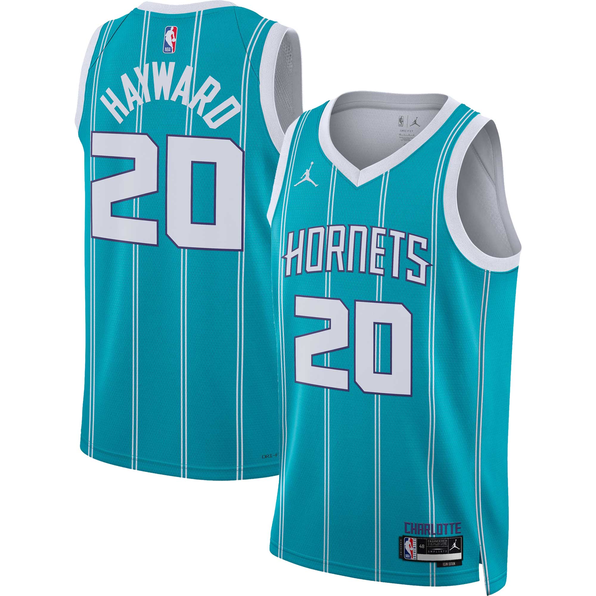 Gordon Hayward Charlotte Hornets  Brand Unisex Swingman Jersey - Icon Edition - Teal
