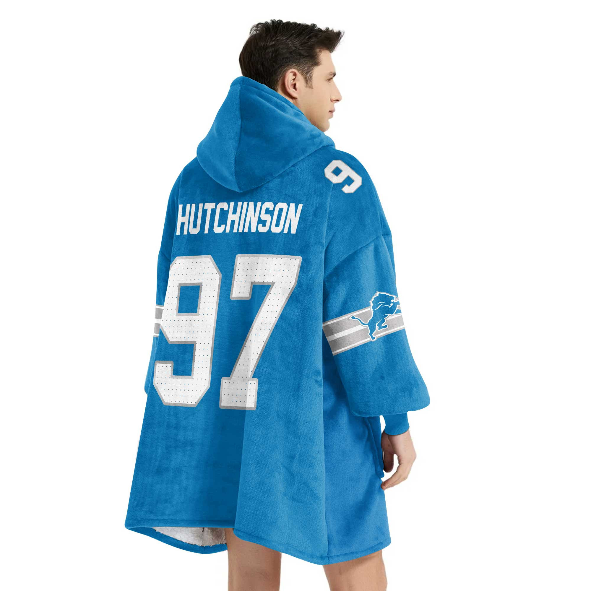 Adult 97 Detroit Football Unisex Blanket Hoodie