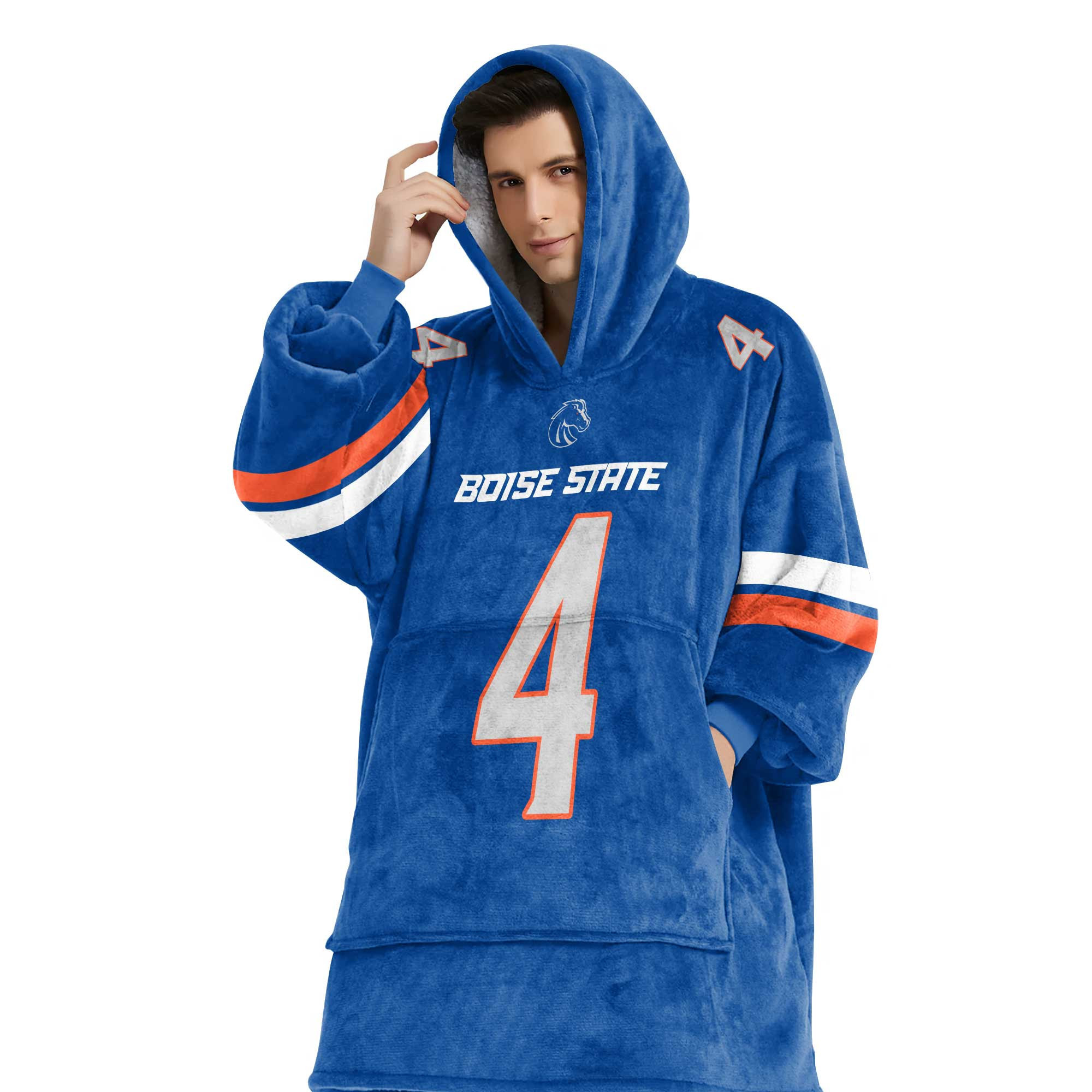 Adult 4 Boise State Football Unisex Blanket Hoodie
