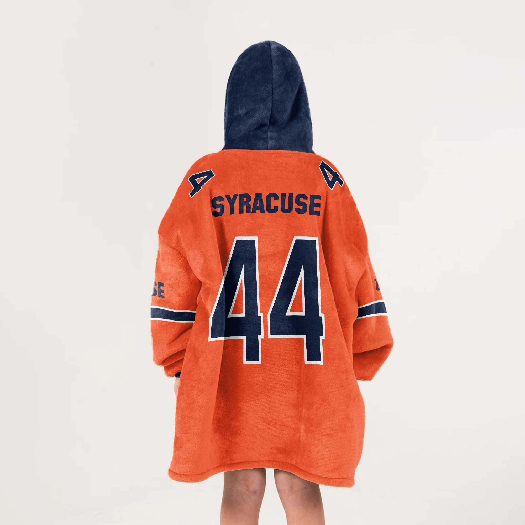 Kid #44 Navy Syracuse Football Unisex Blanket Hoodie