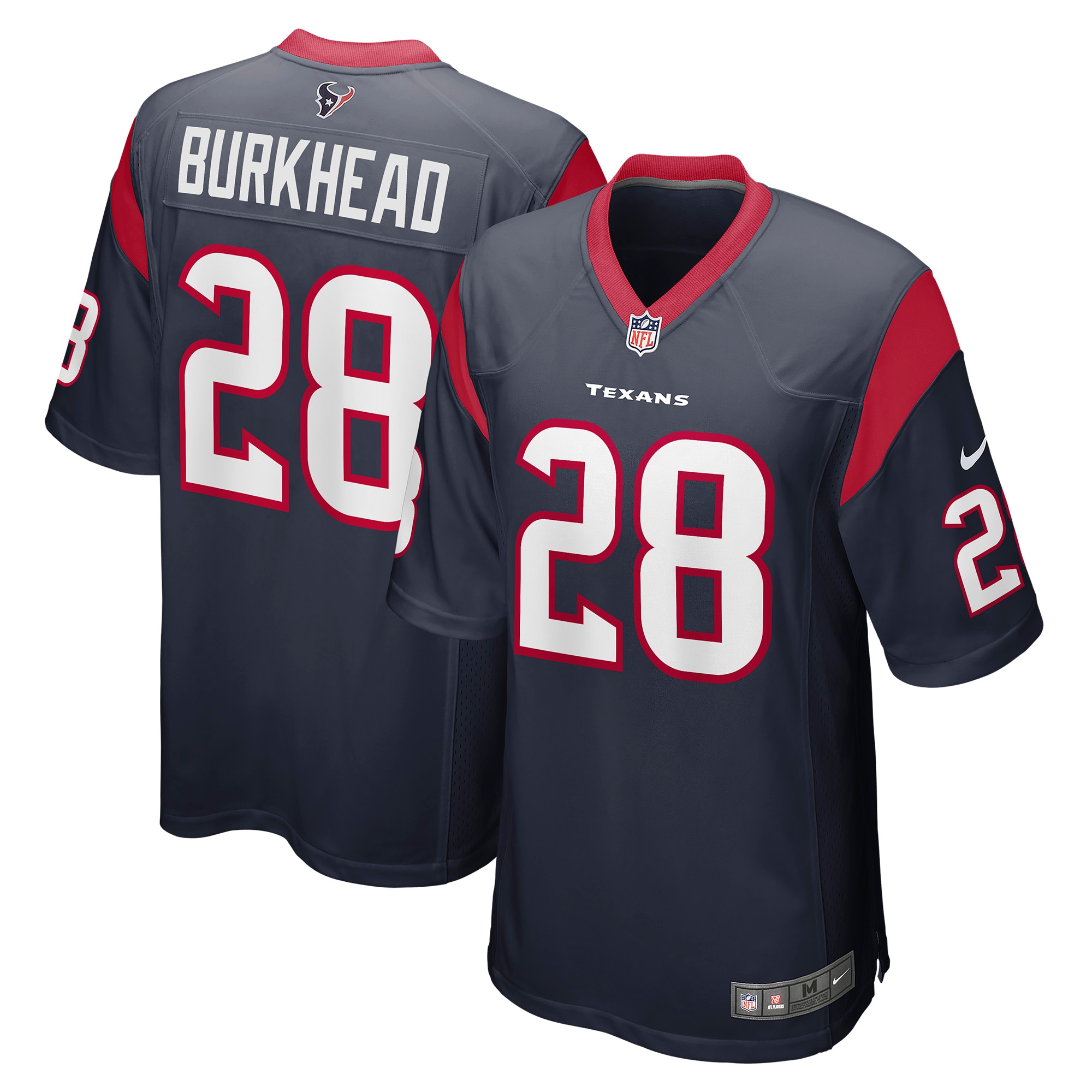 Rex Burkhead Houston Texans  Game Player Jersey - Navy