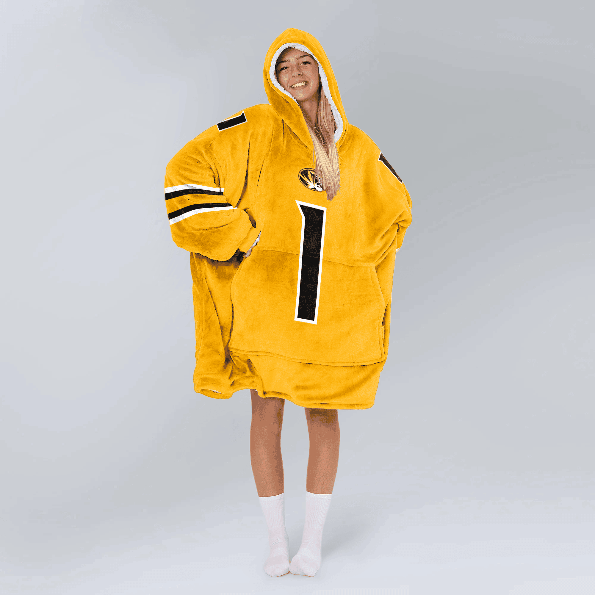 Adult #1 Missouri Football Unisex Blanket Hoodie