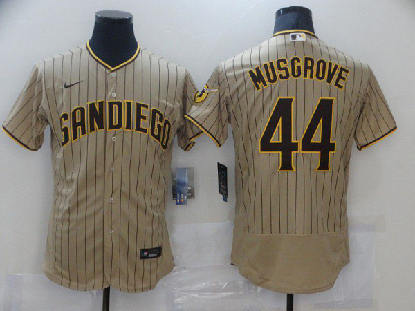 Men San Diego Padres #44 Musgrove brown stripe Elite 2021  MLB Jersey