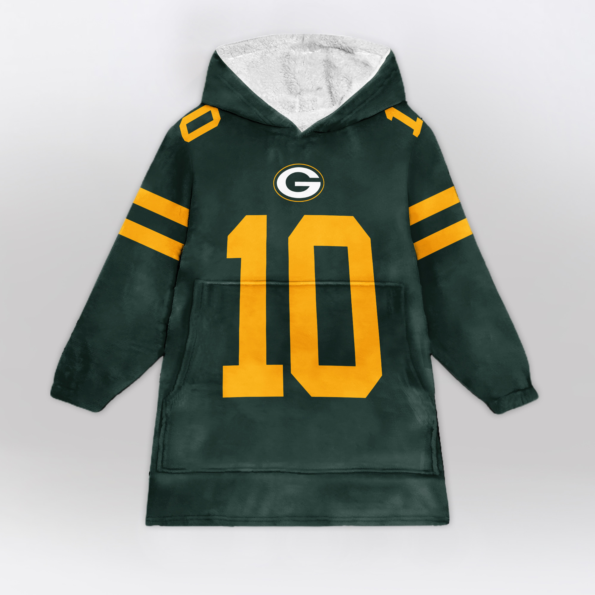 Adult J.L. 10 Green Bay Football Unisex Blanket Hoodie