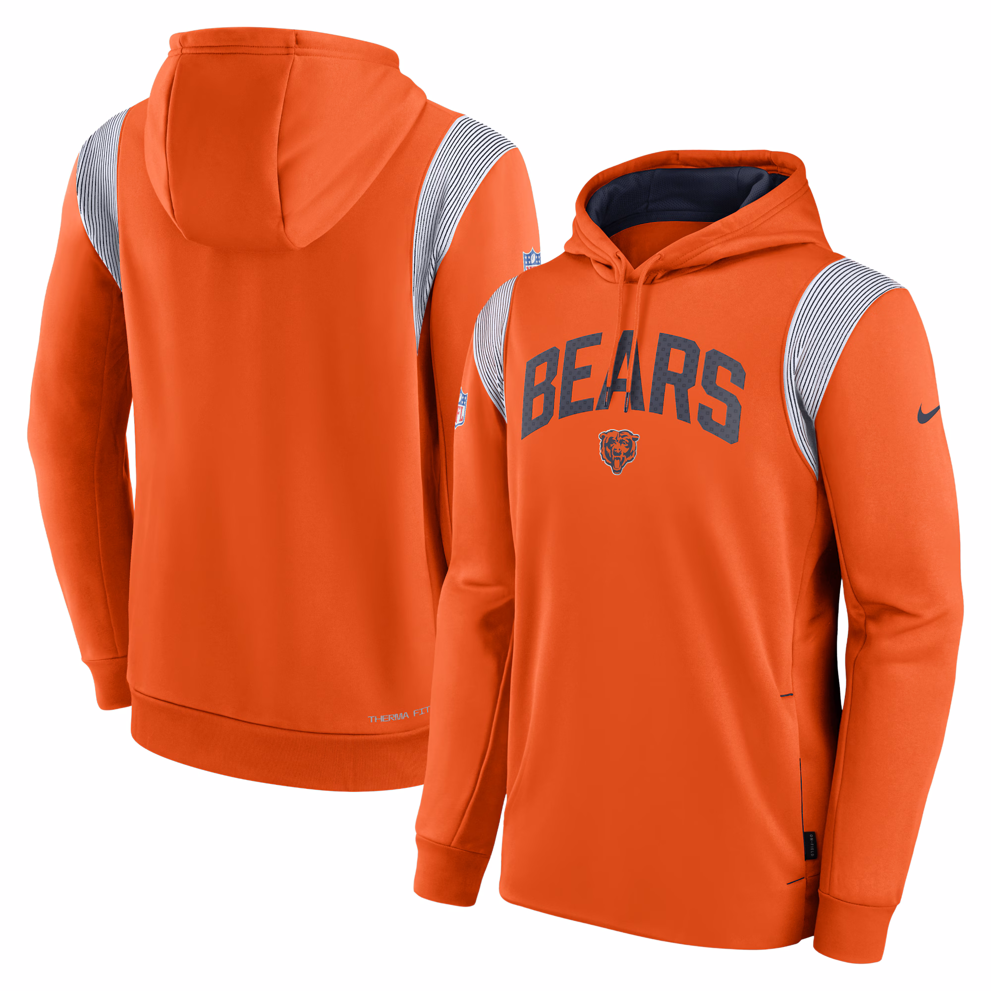 Chicago Bears Sideline Athletic Stack Performance Pullover Hoodie - Orange