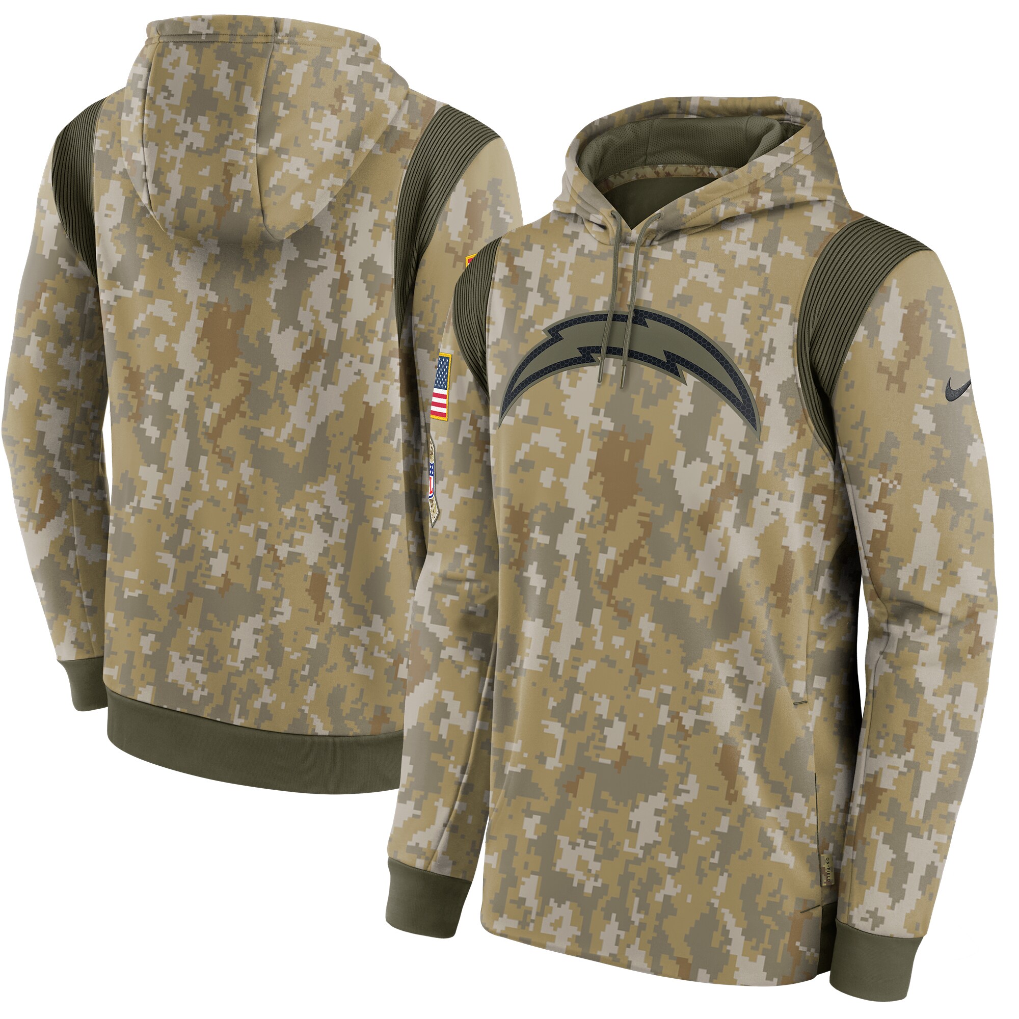 Los Angeles Chargers Salute To Service Therma Performance Pullover Hoodie - Camo