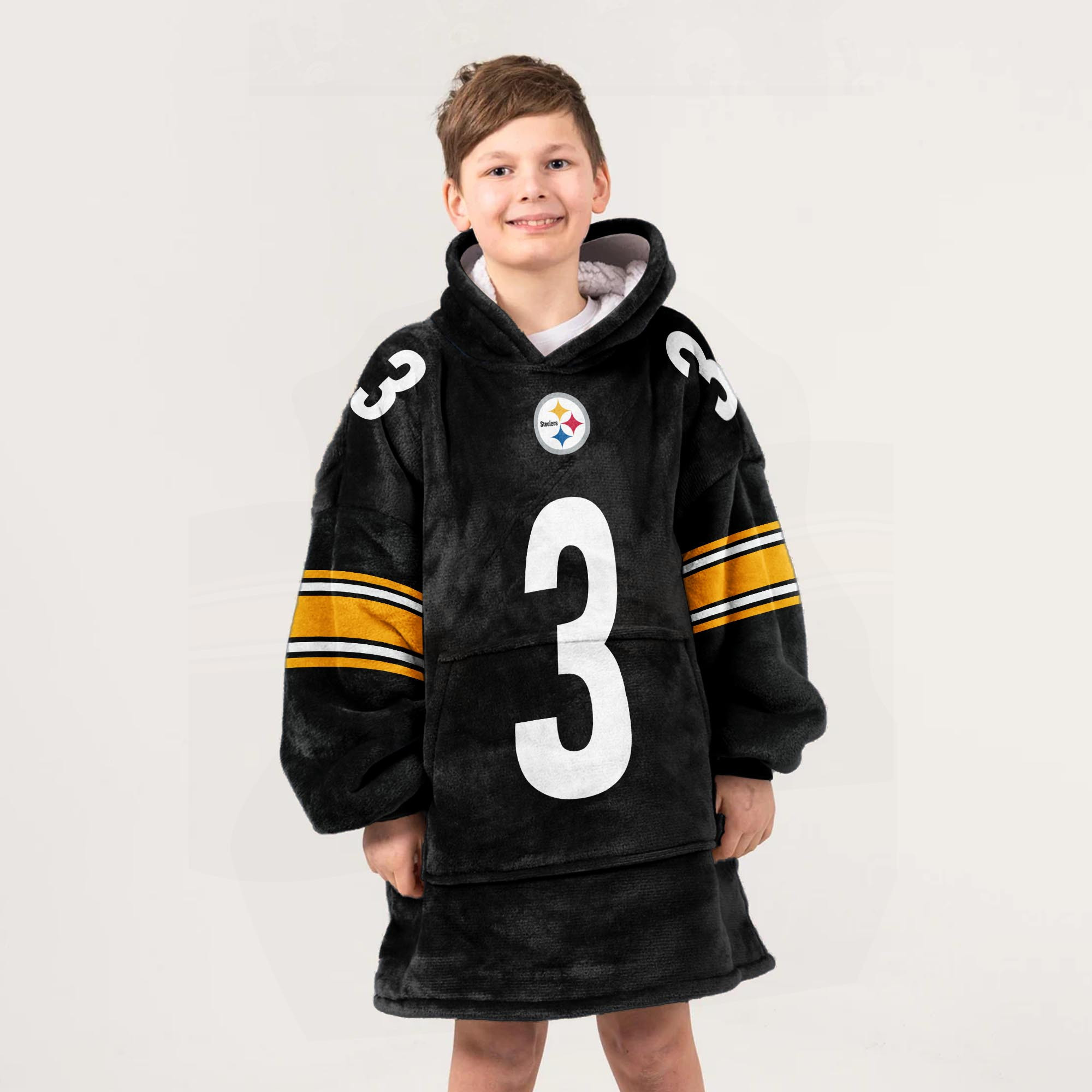 Adult R.W 3 Pittsburgh Football Unisex Blanket Hoodie