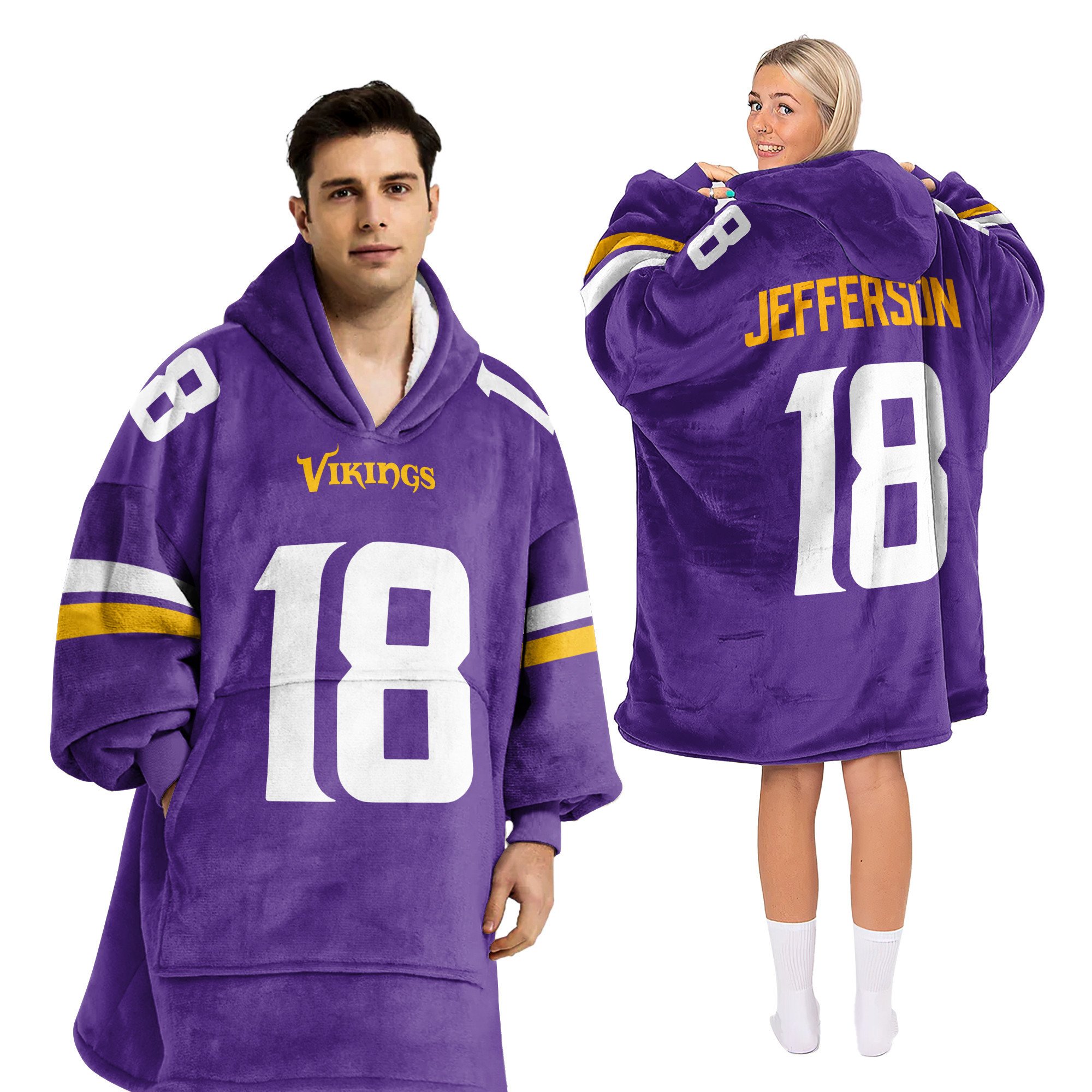 Adult Minnesota Football Unisex Blanket Hoodie