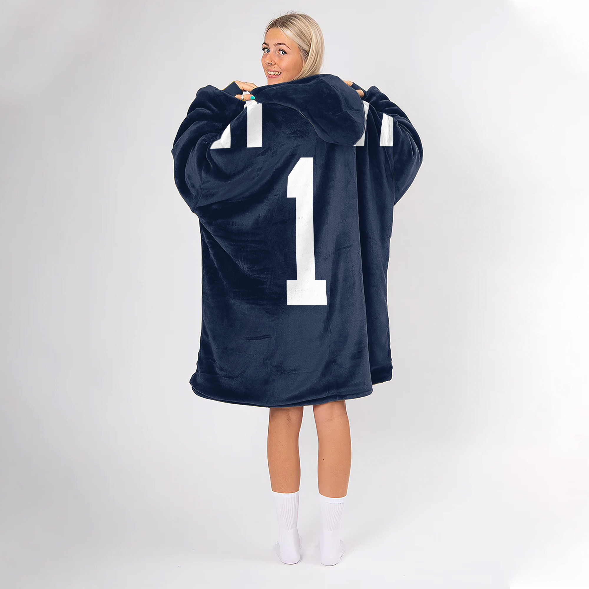 Adult #1 Ole Miss Football Unisex Blanket Hoodie