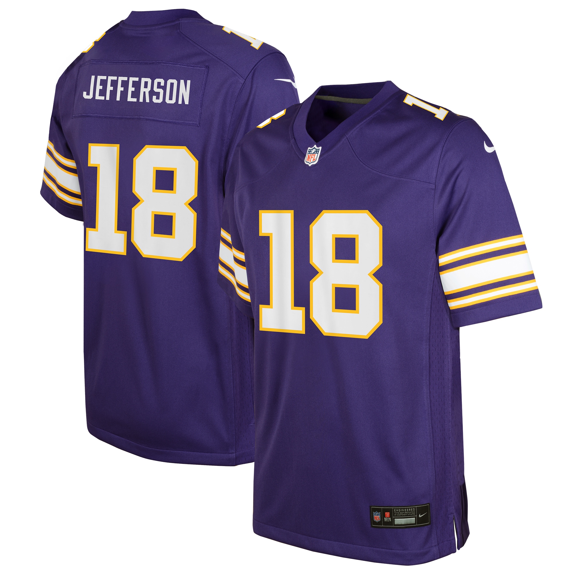 Justin Jefferson Minnesota Vikings  Youth Classic Player Game Jersey - Purple
