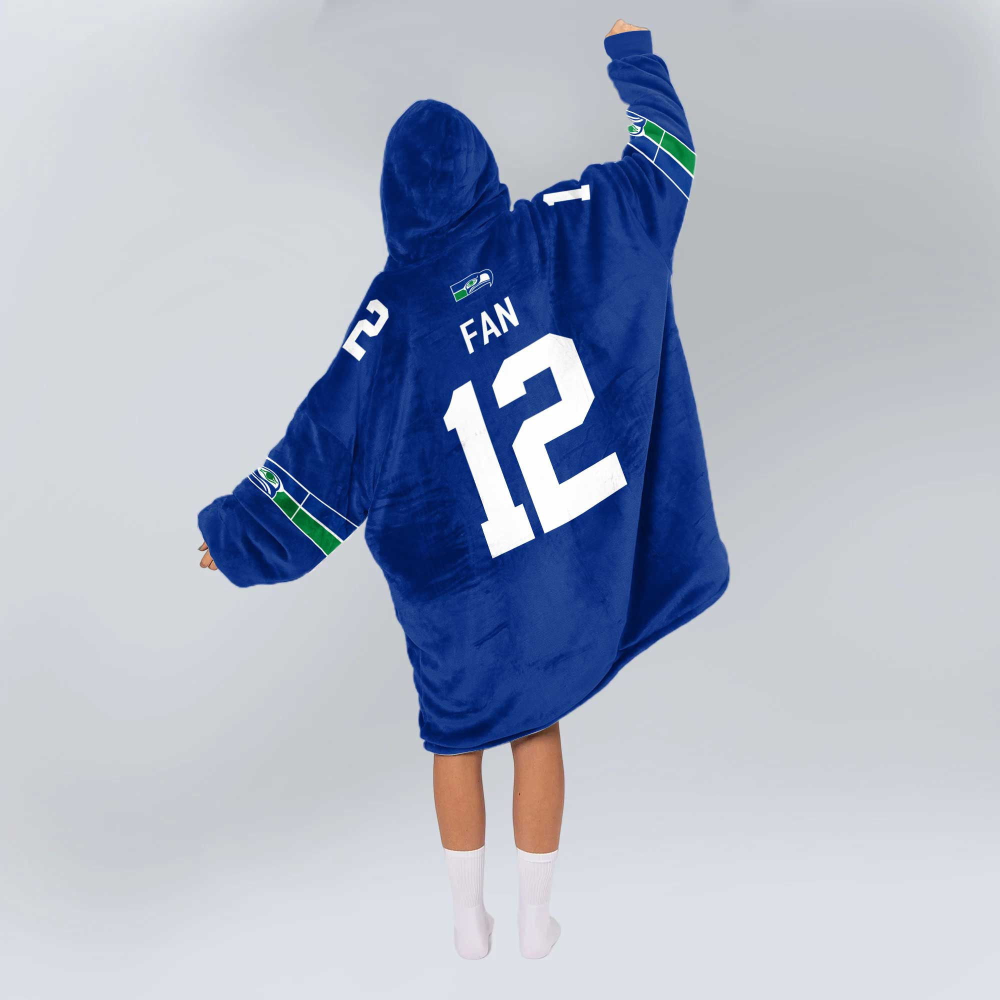 Adult 12 Seattle Football Unisex Blanket Hoodie
