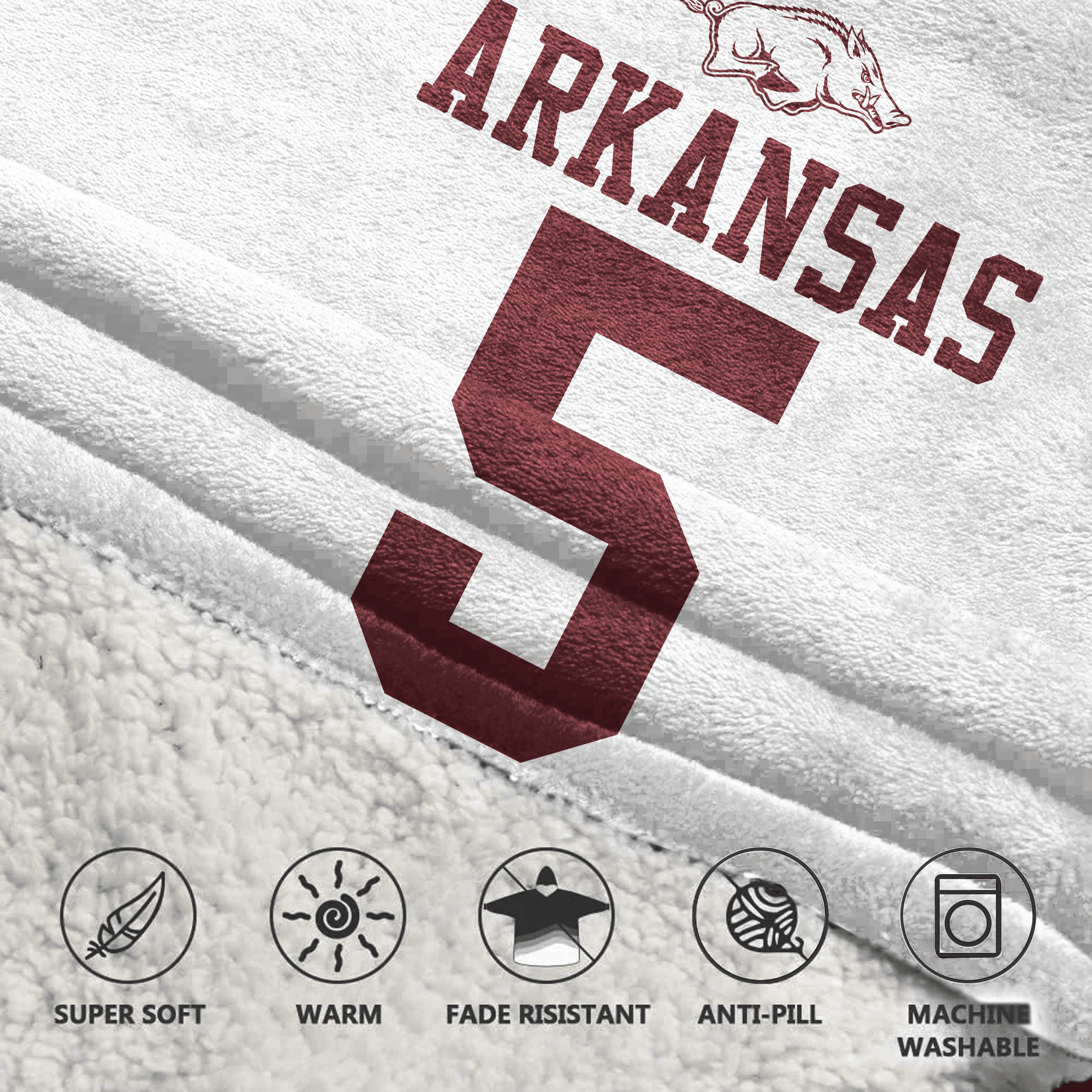 Kid #5 Arkansas Football Unisex Blanket Hoodie