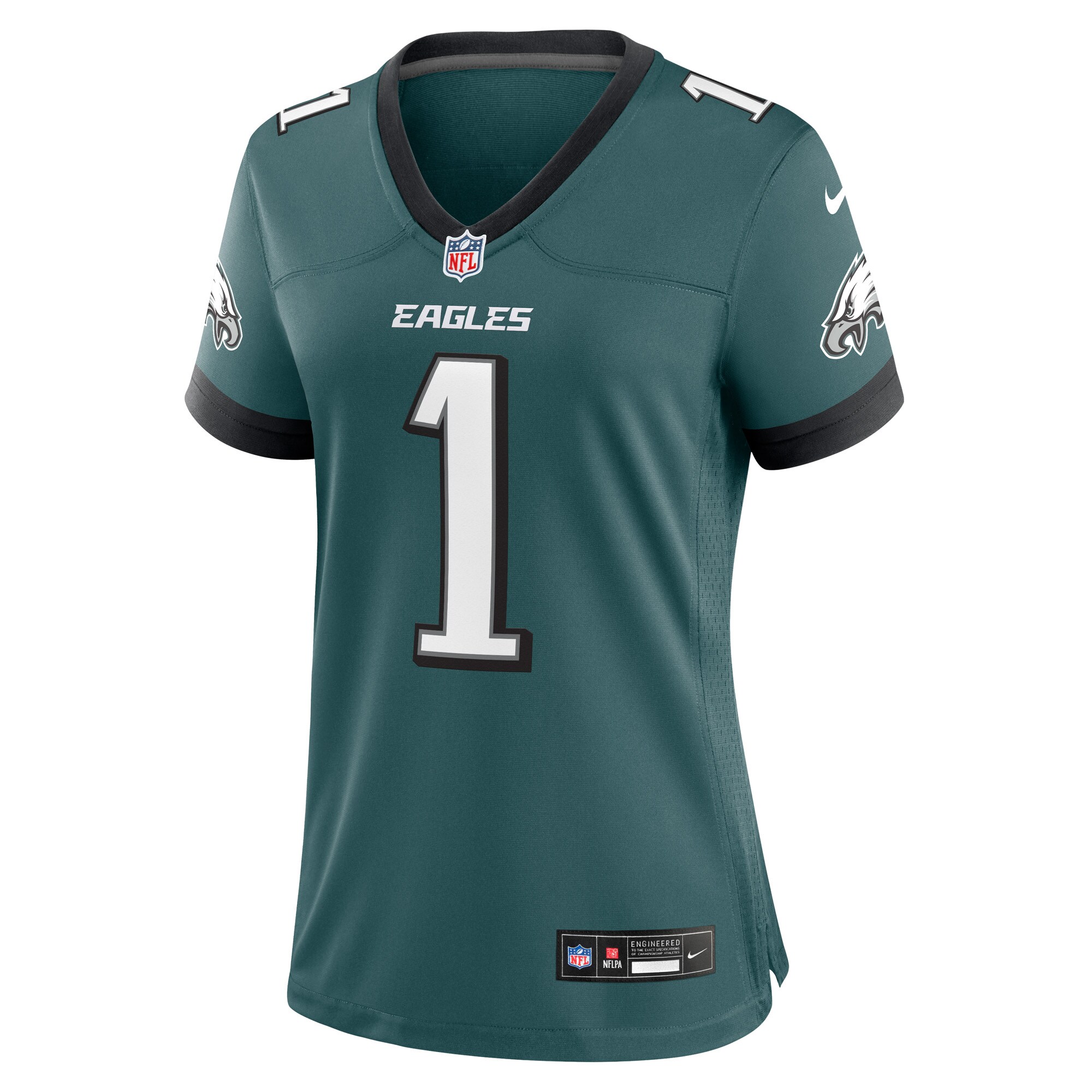 Number 1 Bride Philadelphia Eagles Women's Game Jersey - Midnight Green
