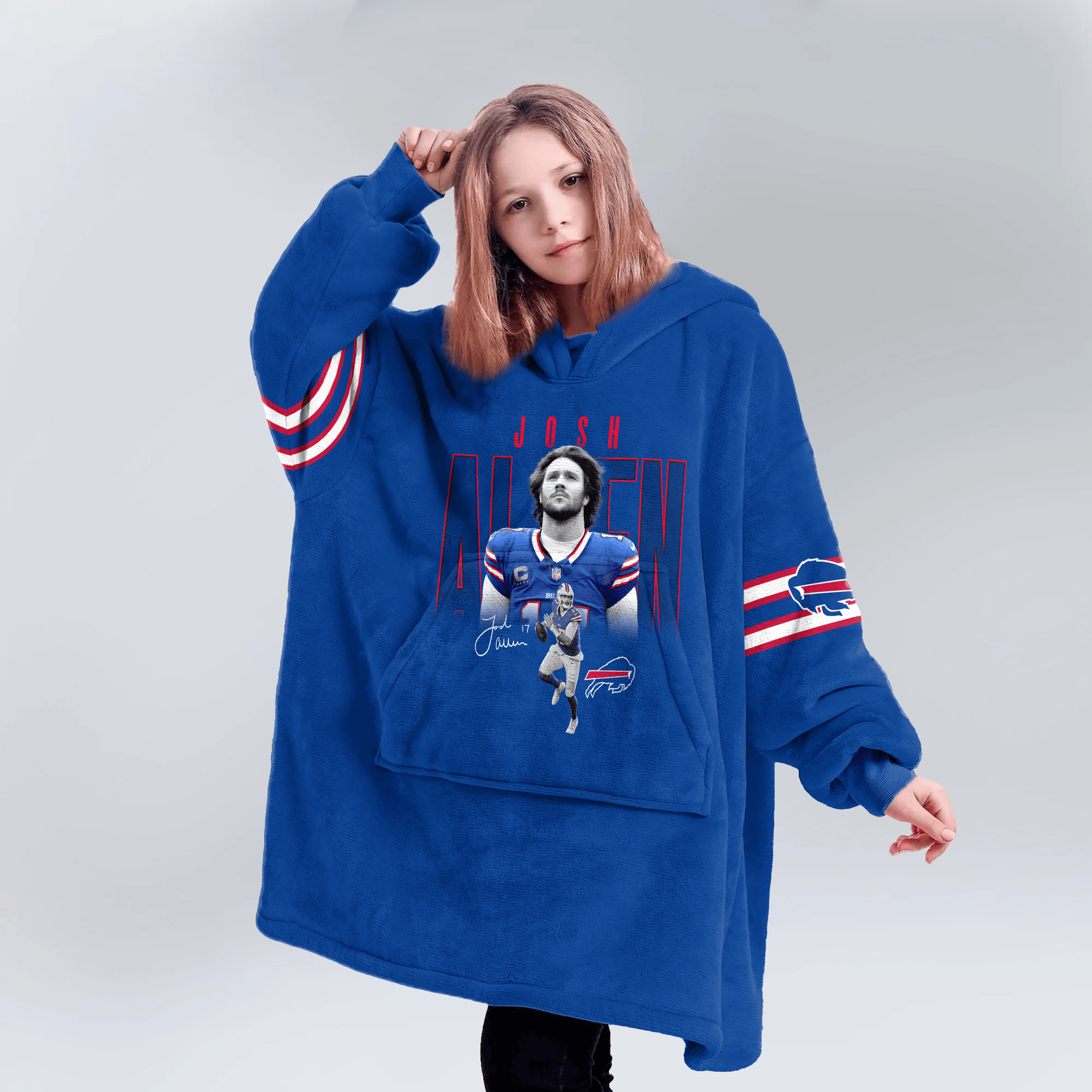 Kid J.A 17 Buffalo Football Unisex Blanket Hoodie