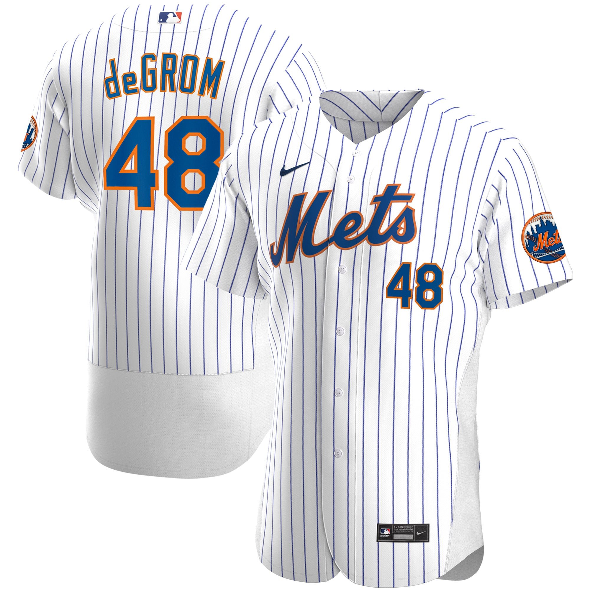 Men's New York Mets Jacob deGrom  White Home Player Jersey