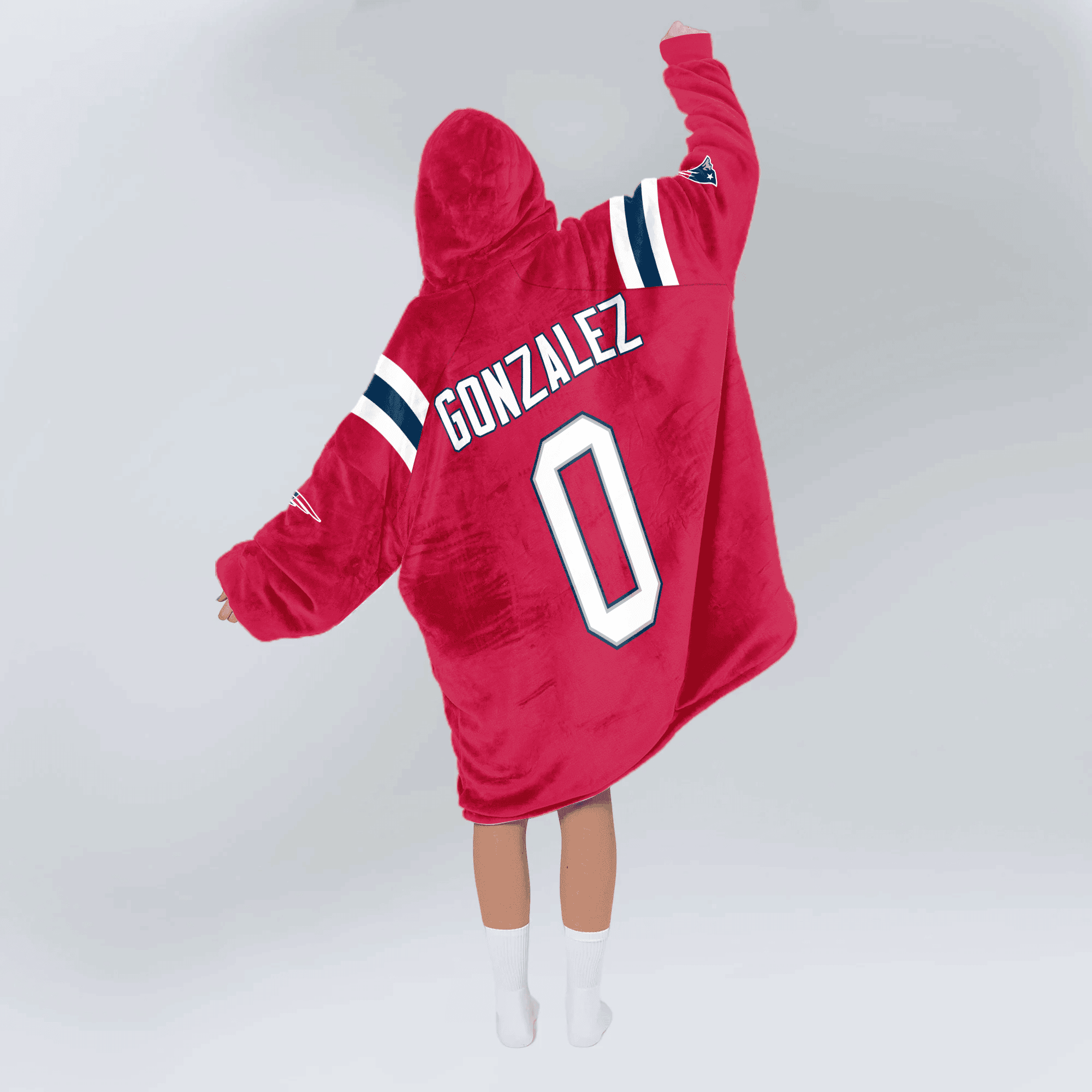 Adult 0 New England Football Unisex Blanket Hoodie