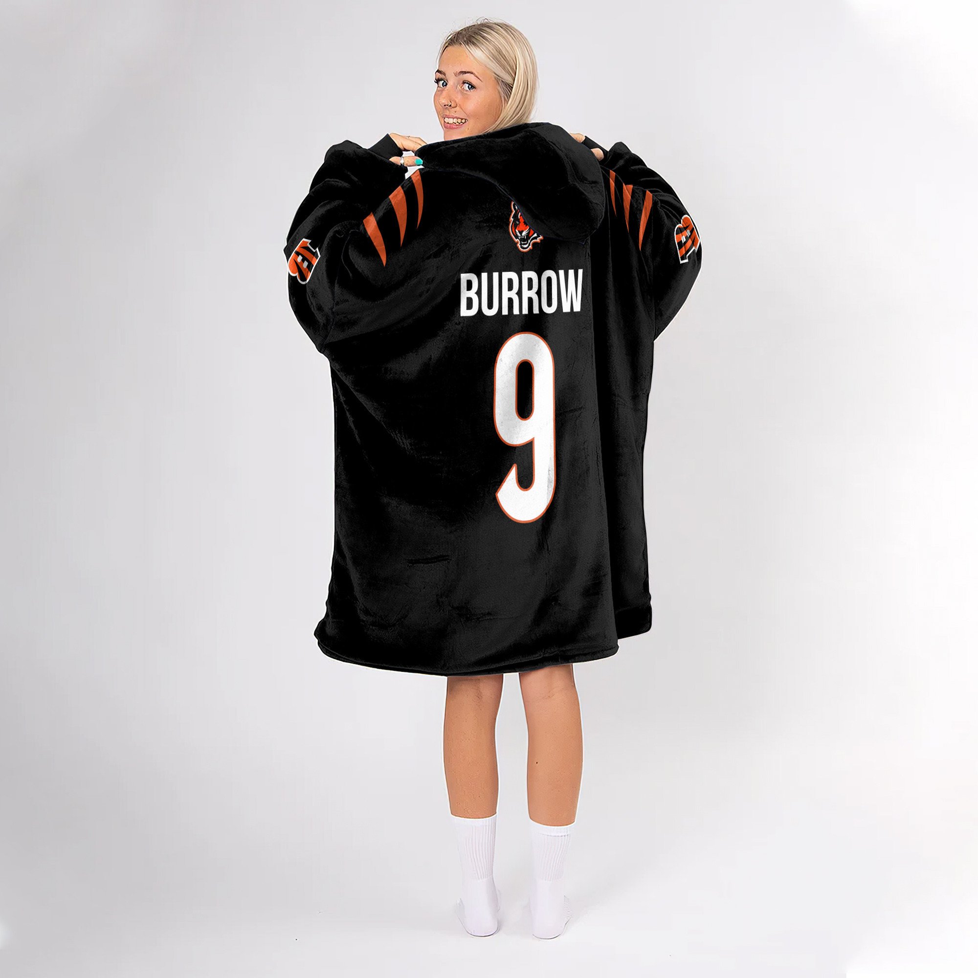 Adult Captain J.B 9 Cincinnati Football Unisex Blanket Hoodie