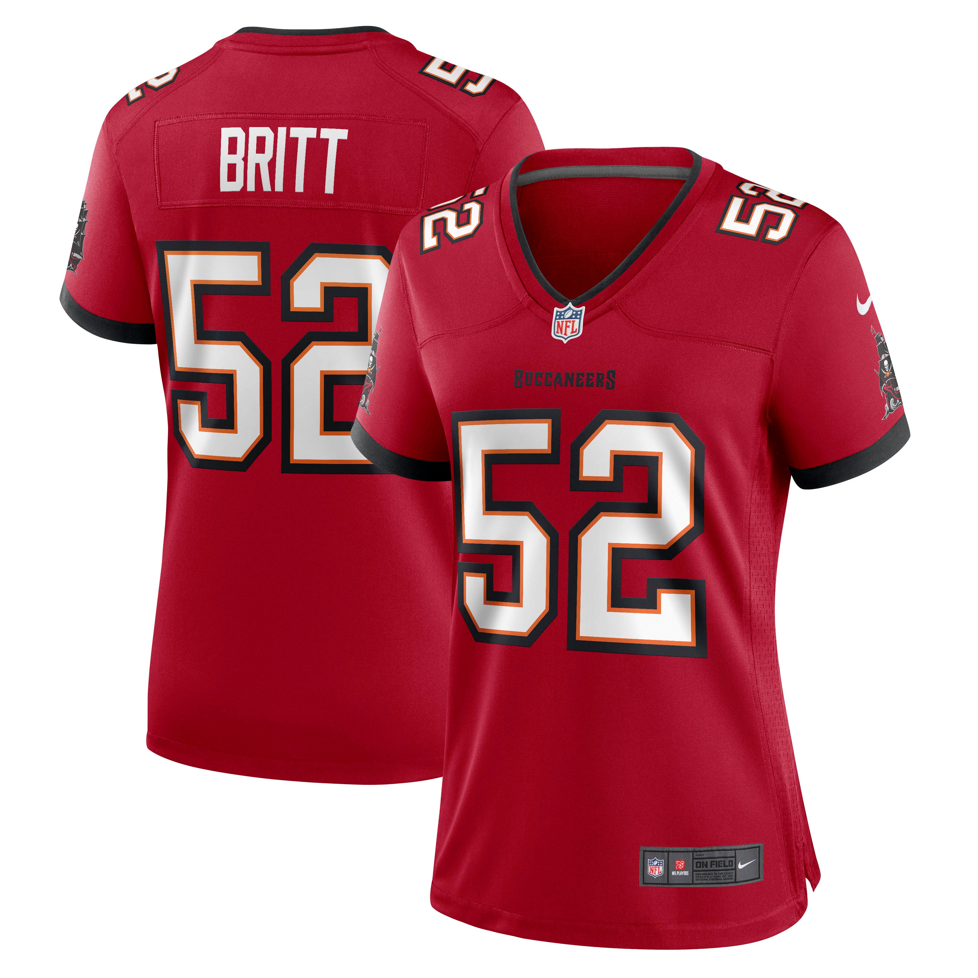 K.J. Britt Tampa Bay Buccaneers  Women's Game Jersey - Red