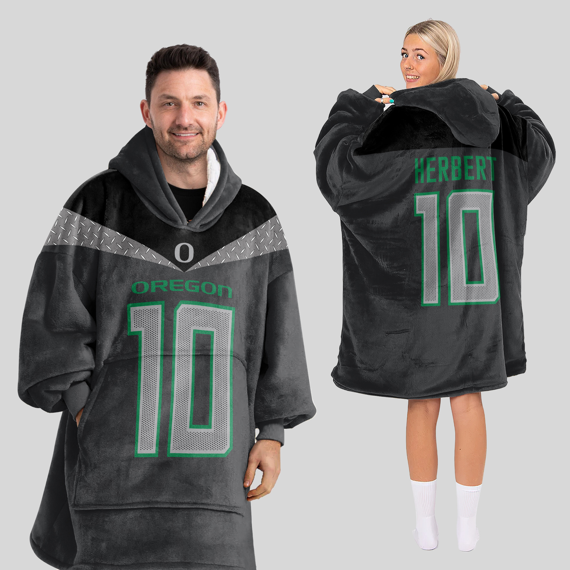 Adult J.H 10 Oregon Football Unisex Blanket Hoodie