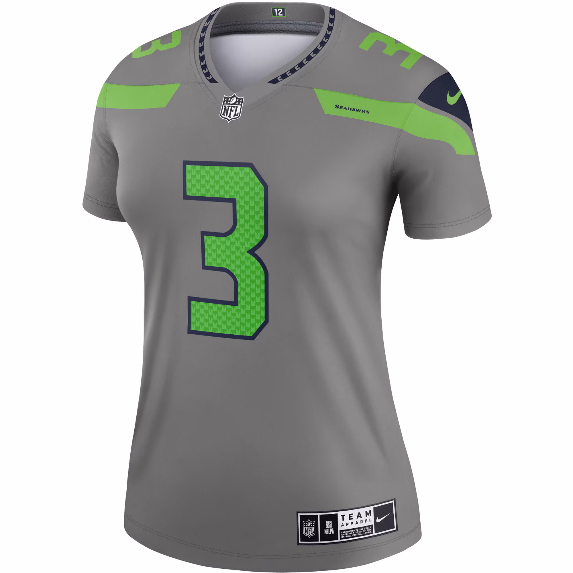Russell Wilson Seattle Seahawks Women's Inverted Legend Jersey - Gray