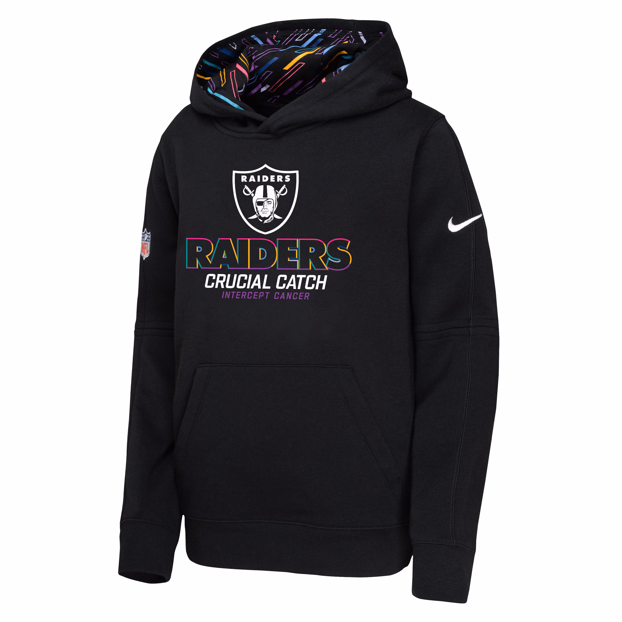 Las Vegas Raiders Youth 2024 NFL Crucial Catch Pullover Hoodie - Black