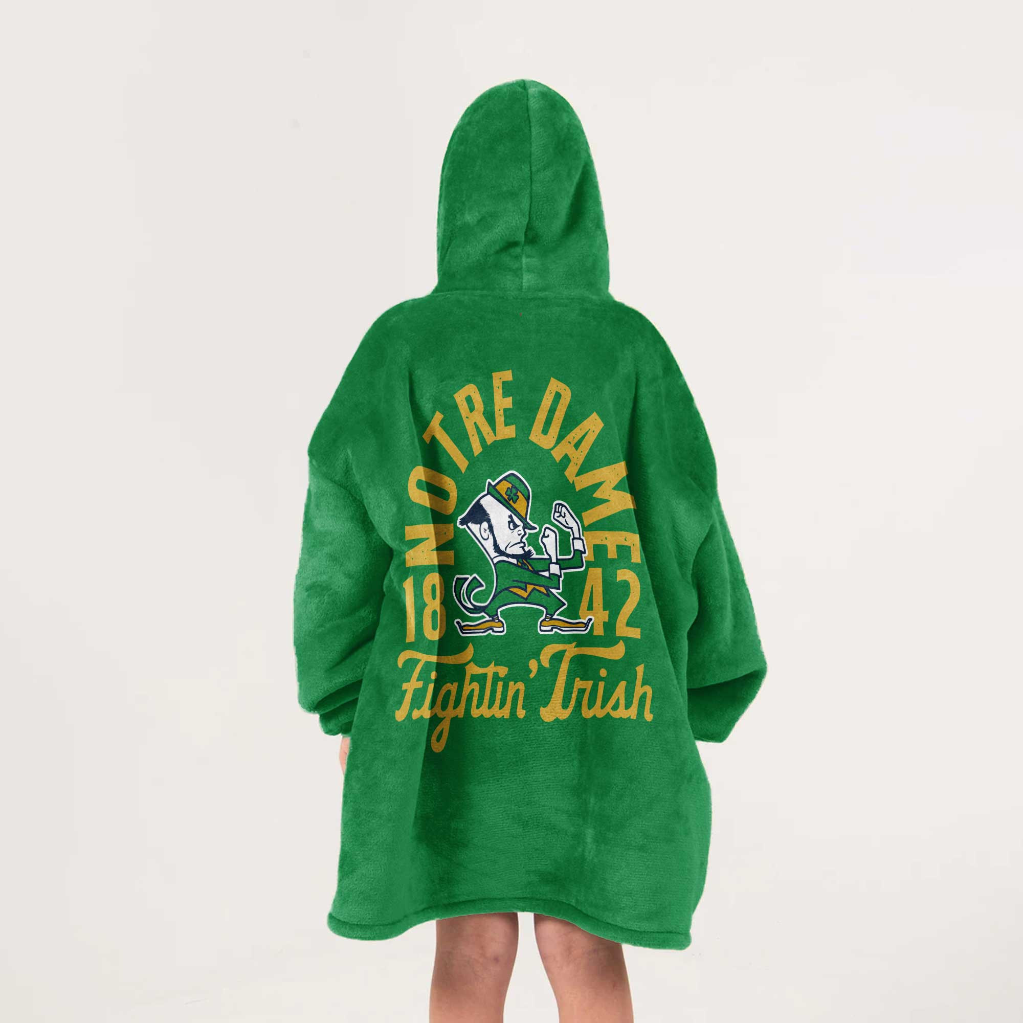 Kid Notre Dame Football Unisex Blanket Hoodie