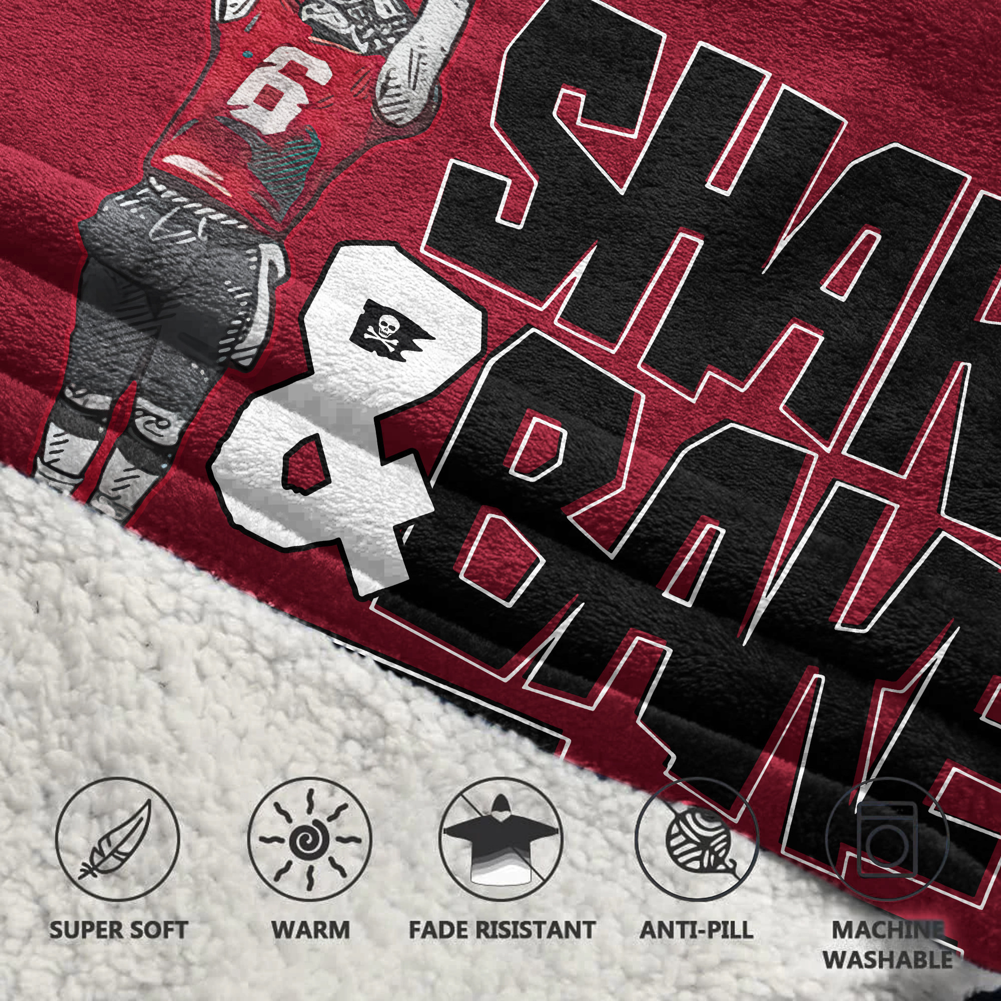 Adult B.M 6 Tampa Bay Football Unisex Blanket Hoodie