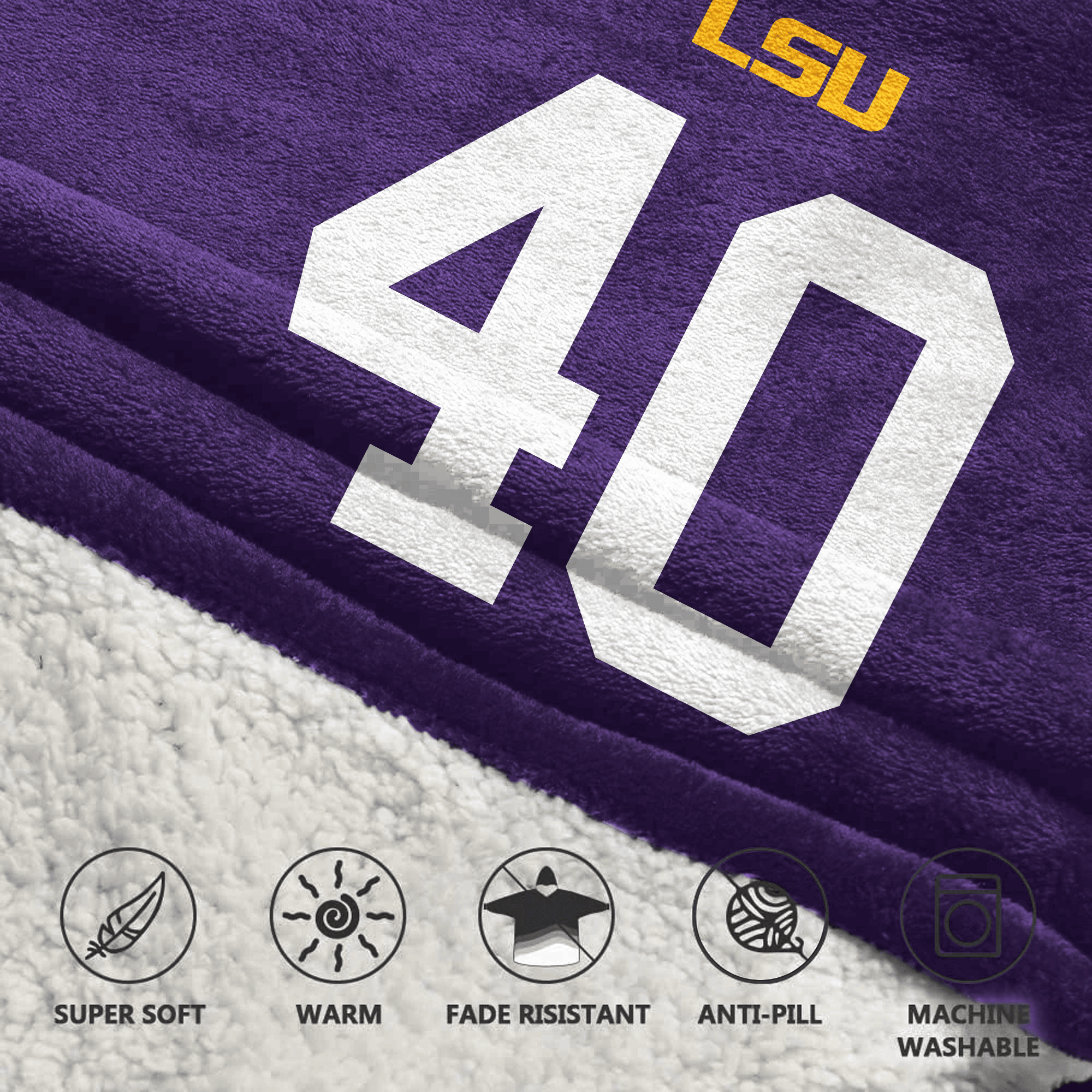 Kid W.W 40 LSU Football Unisex Blanket Hoodie